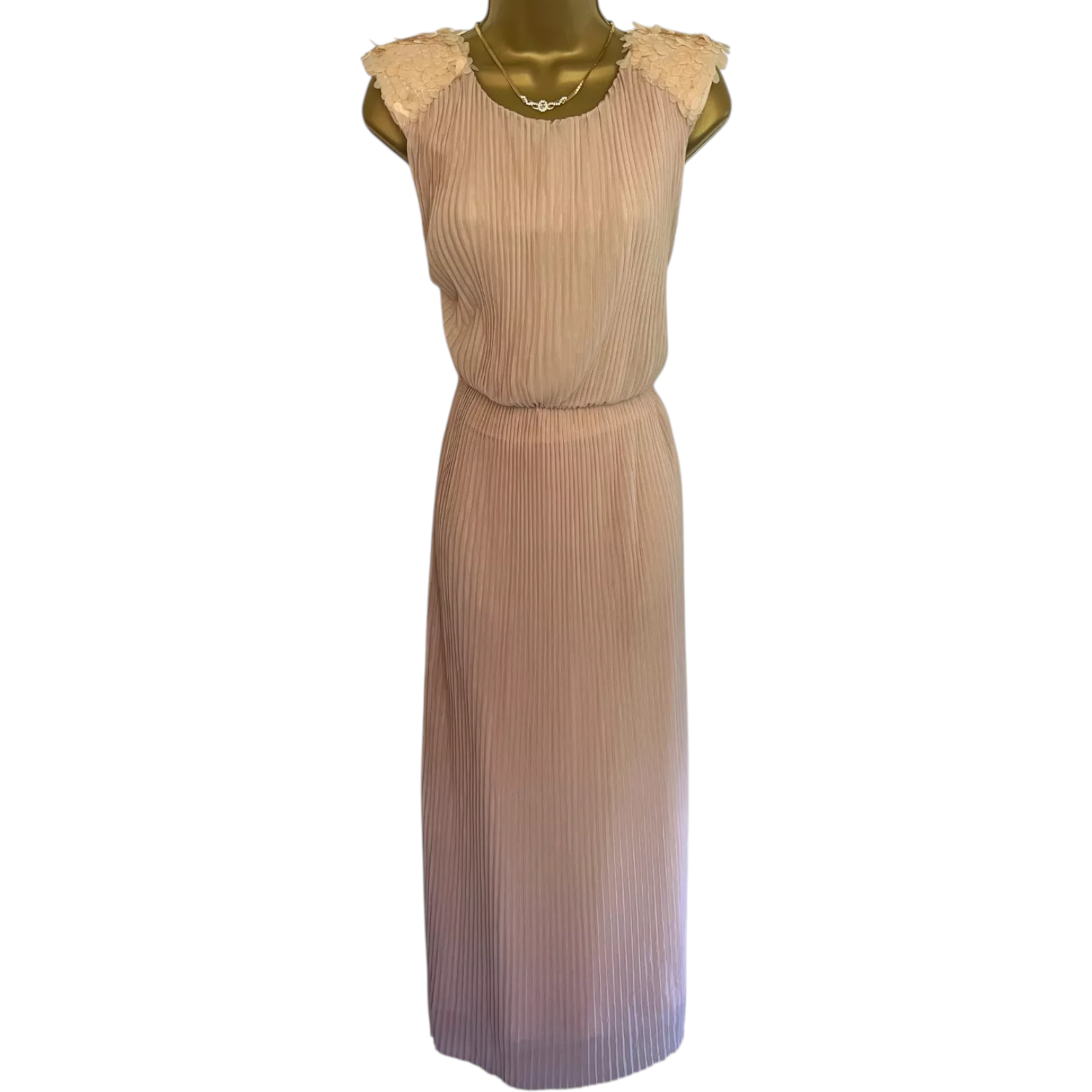 Miss Selfridge Blush Pleated Sequin Dress UK 8