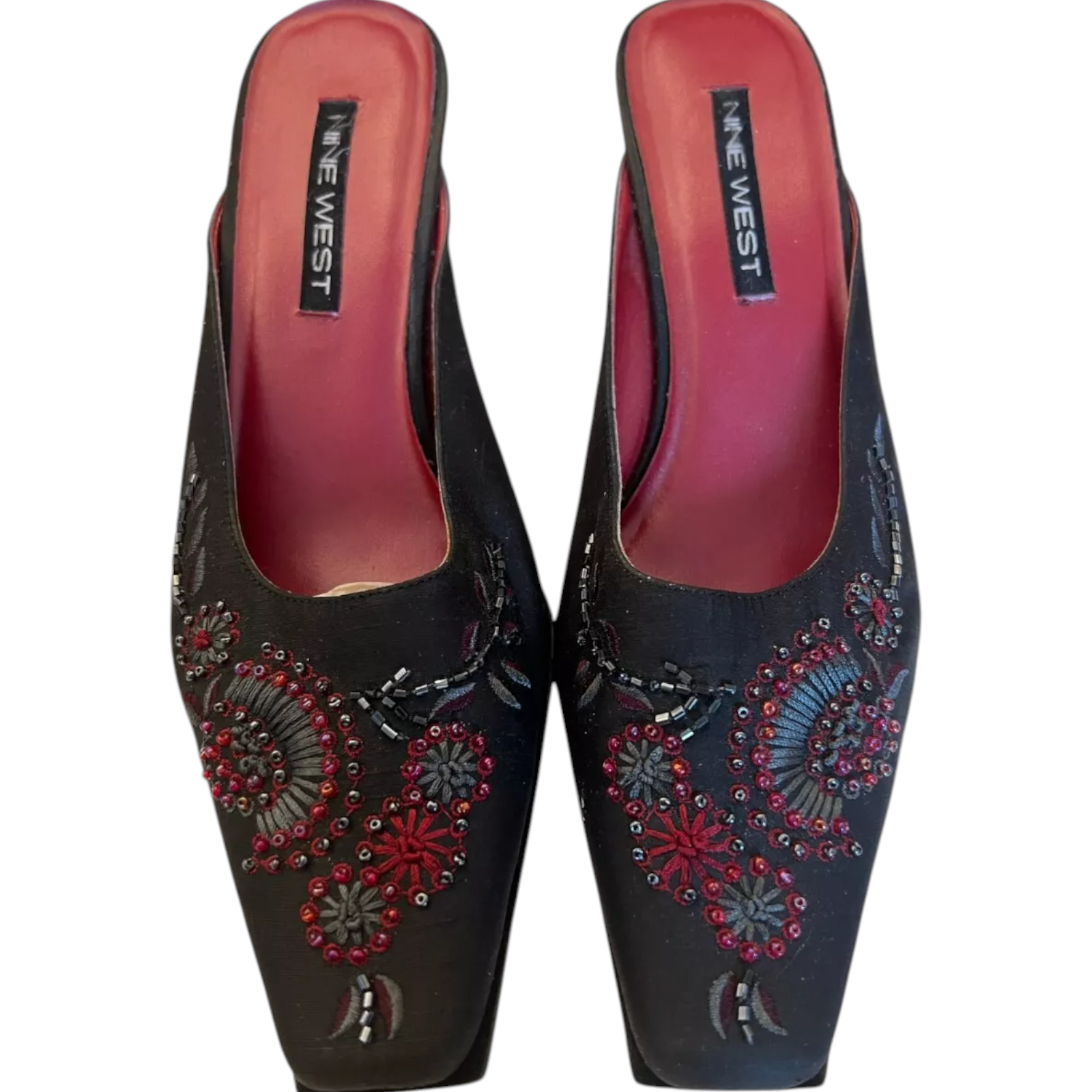 Nine West Black Beaded Square Toe Shoes UK 5