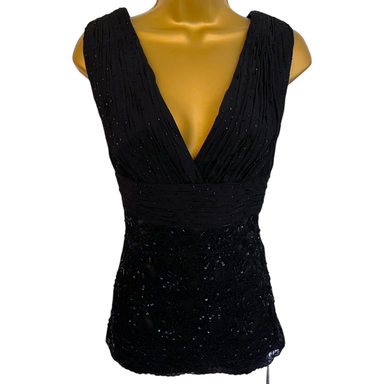Detlef Mandel Avantgarde Black Beaded Top UK 8