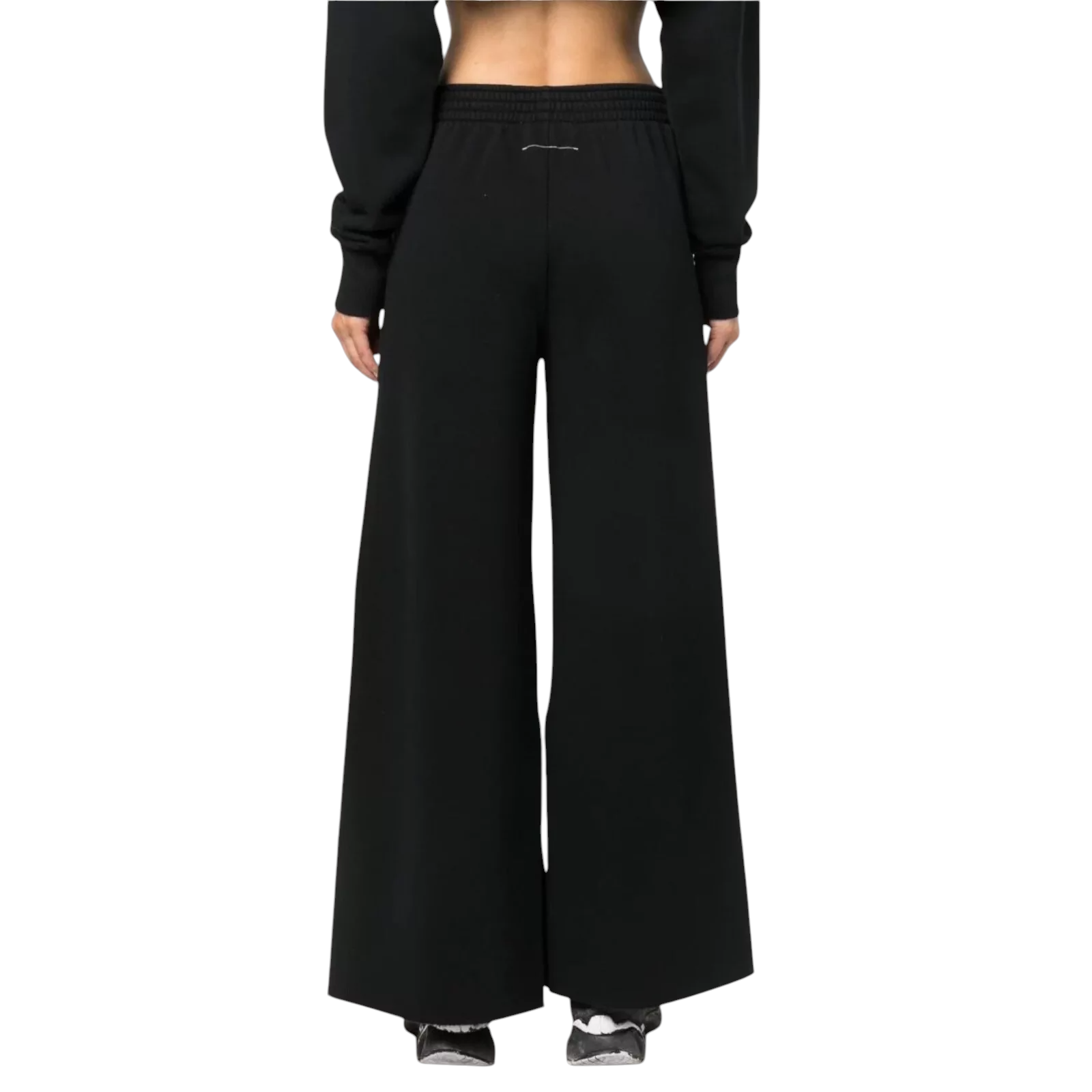 MM6 Maison Margiela Black Wide Leg Track Pants UK 10