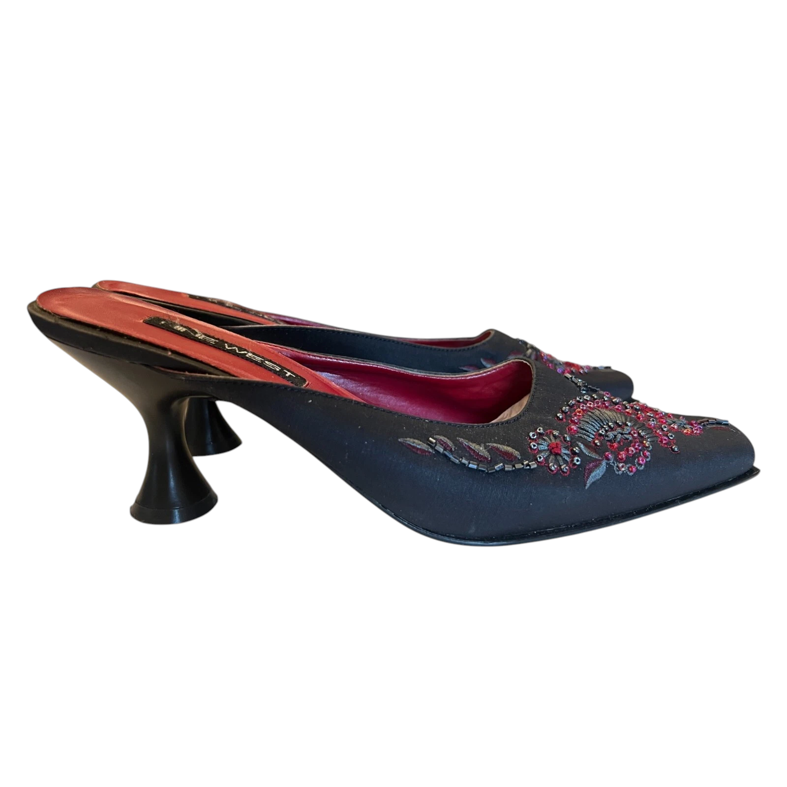 Nine West Black Beaded Square Toe Shoes UK 5