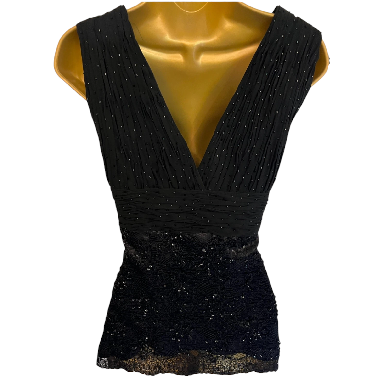 Detlef Mandel Avantgarde Black Beaded Top UK 8