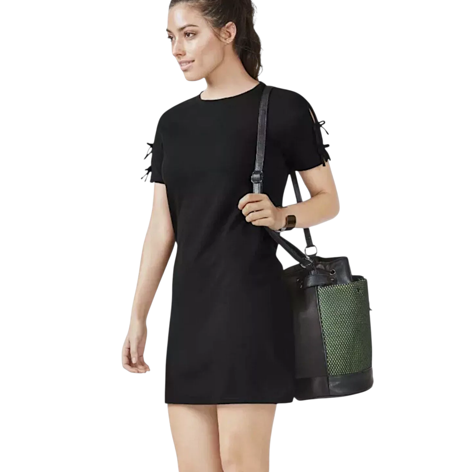 Fabletics Black Yani Mini Jersey Dress UK 8/10