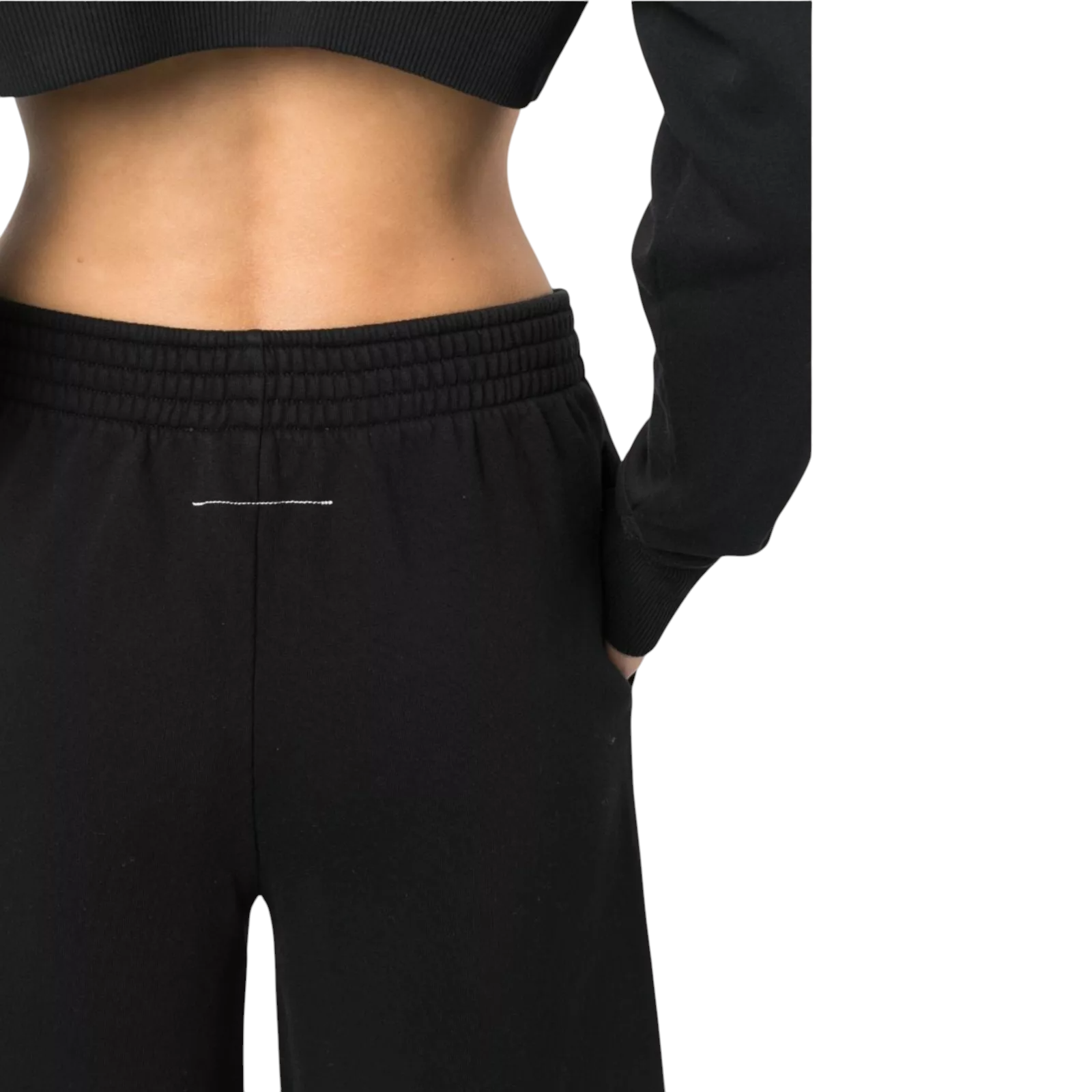 MM6 Maison Margiela Black Wide Leg Track Pants UK 10