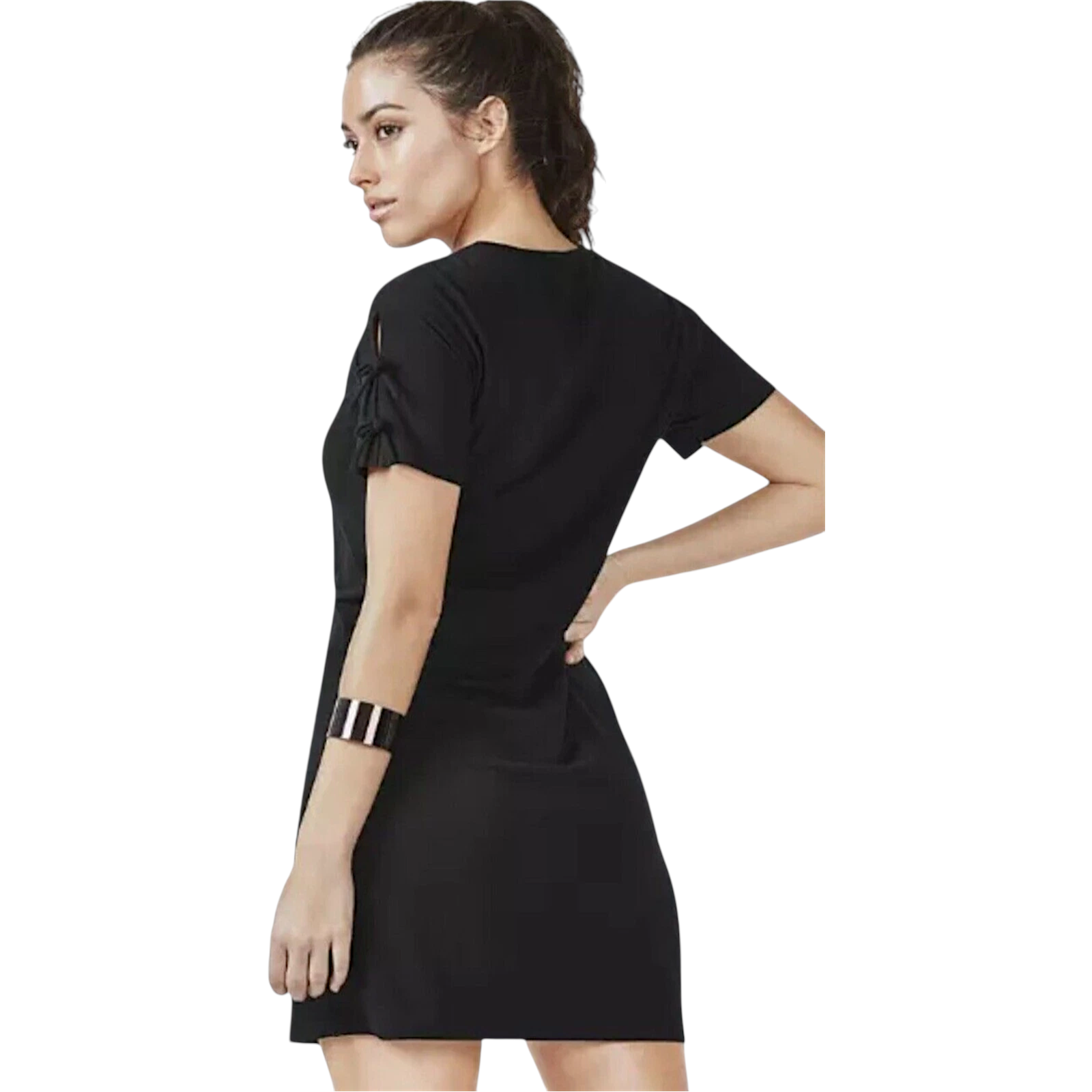 Fabletics Black Yani Mini Jersey Dress UK 8/10