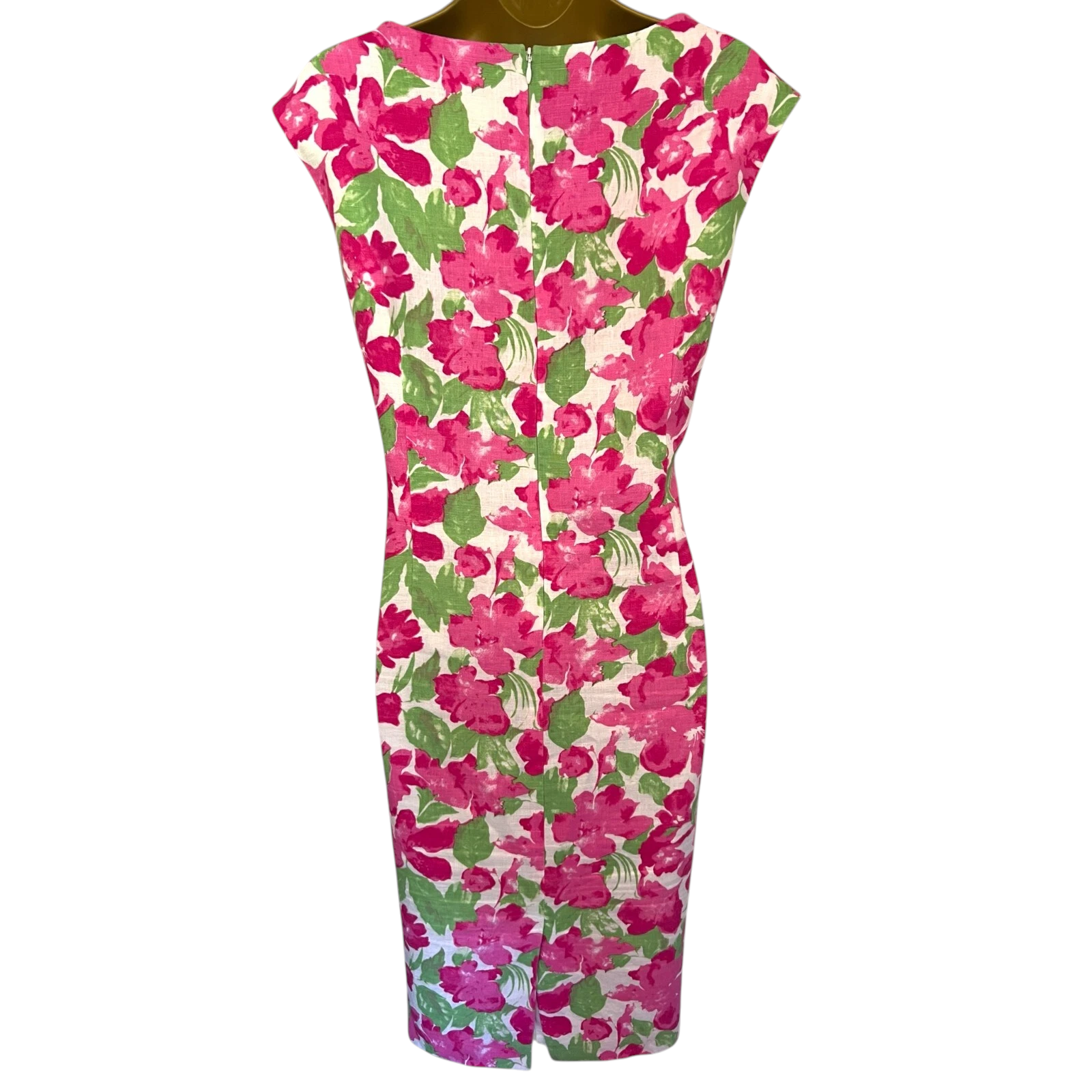 Tina Taylor White Pink Green Floral Dress Suit UK 16
