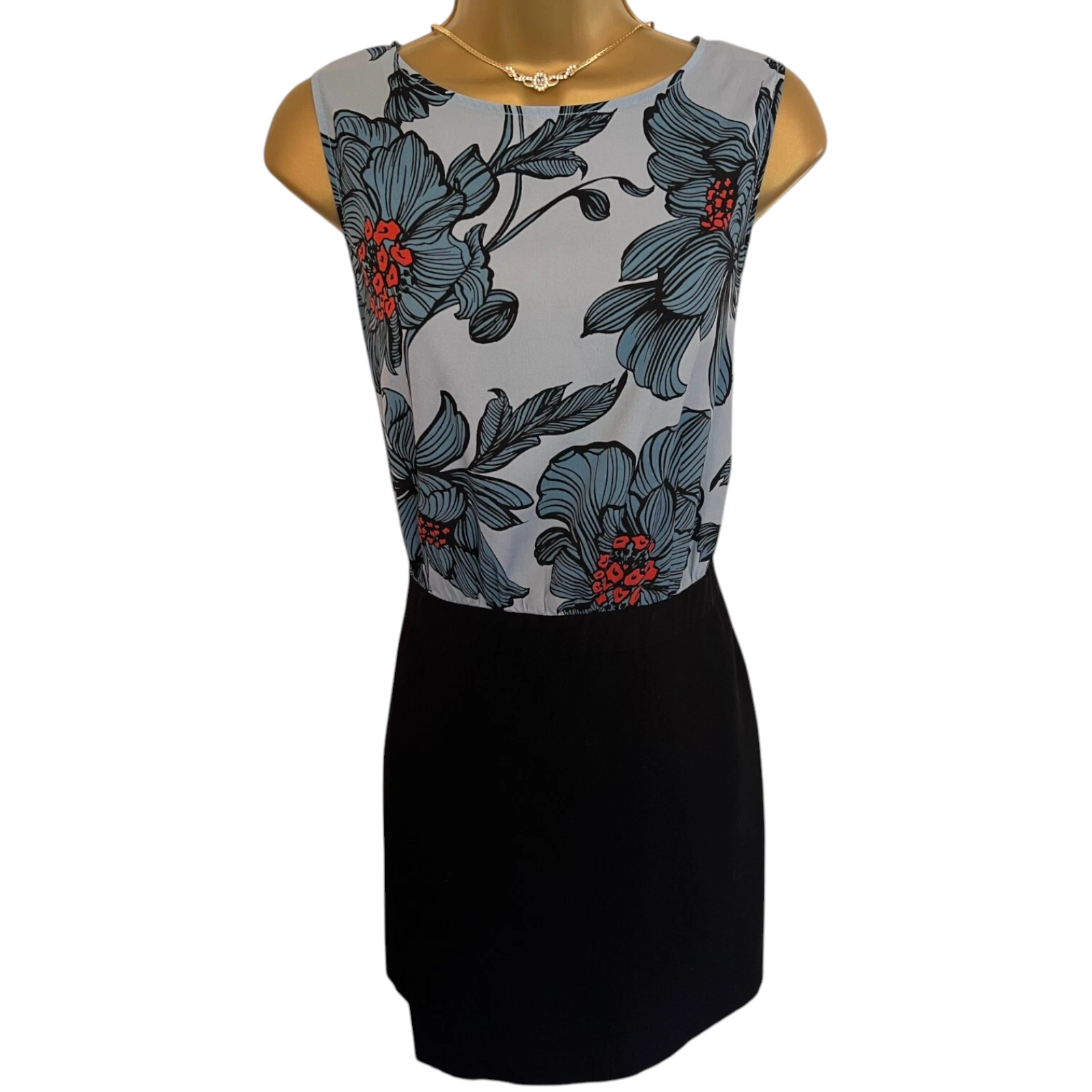 Dorothy Perkins Luxe Blue & Black Floral Playsuit UK 12
