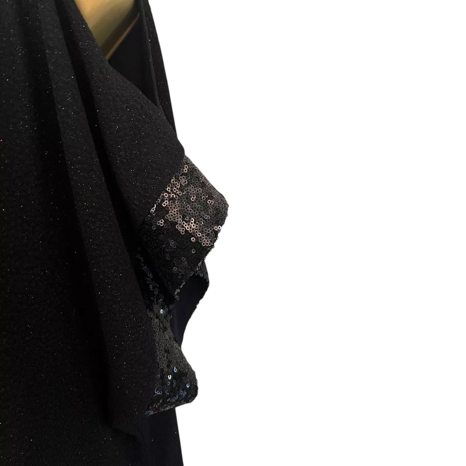 Billie & Blossom Petite Black Sequin Cold Shoulder Dress UK 8