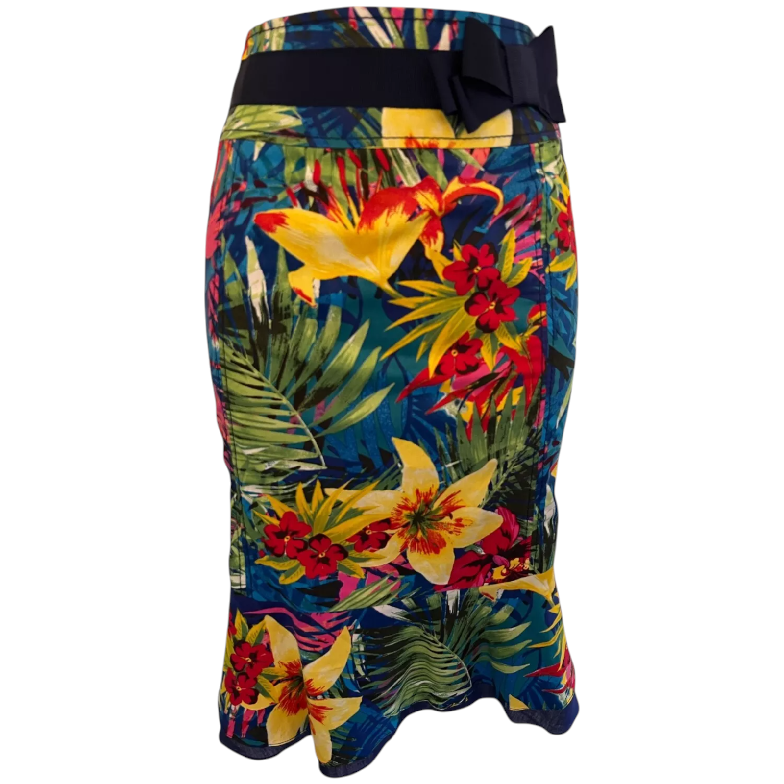 Karen Millen Multi Coloured Jungle Print Fishtail Skirt UK 8