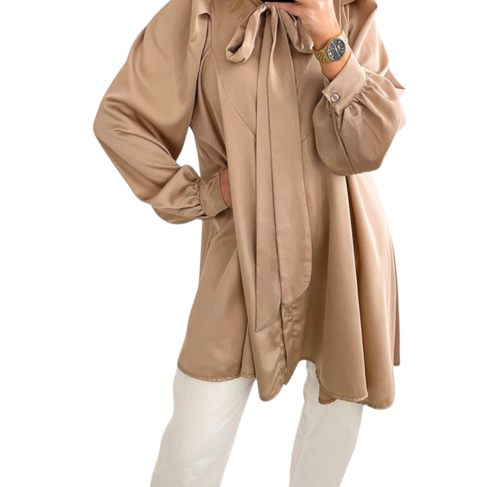 Ikrush Paris Jayda Oversized Silky Satin Blouse UK 14
