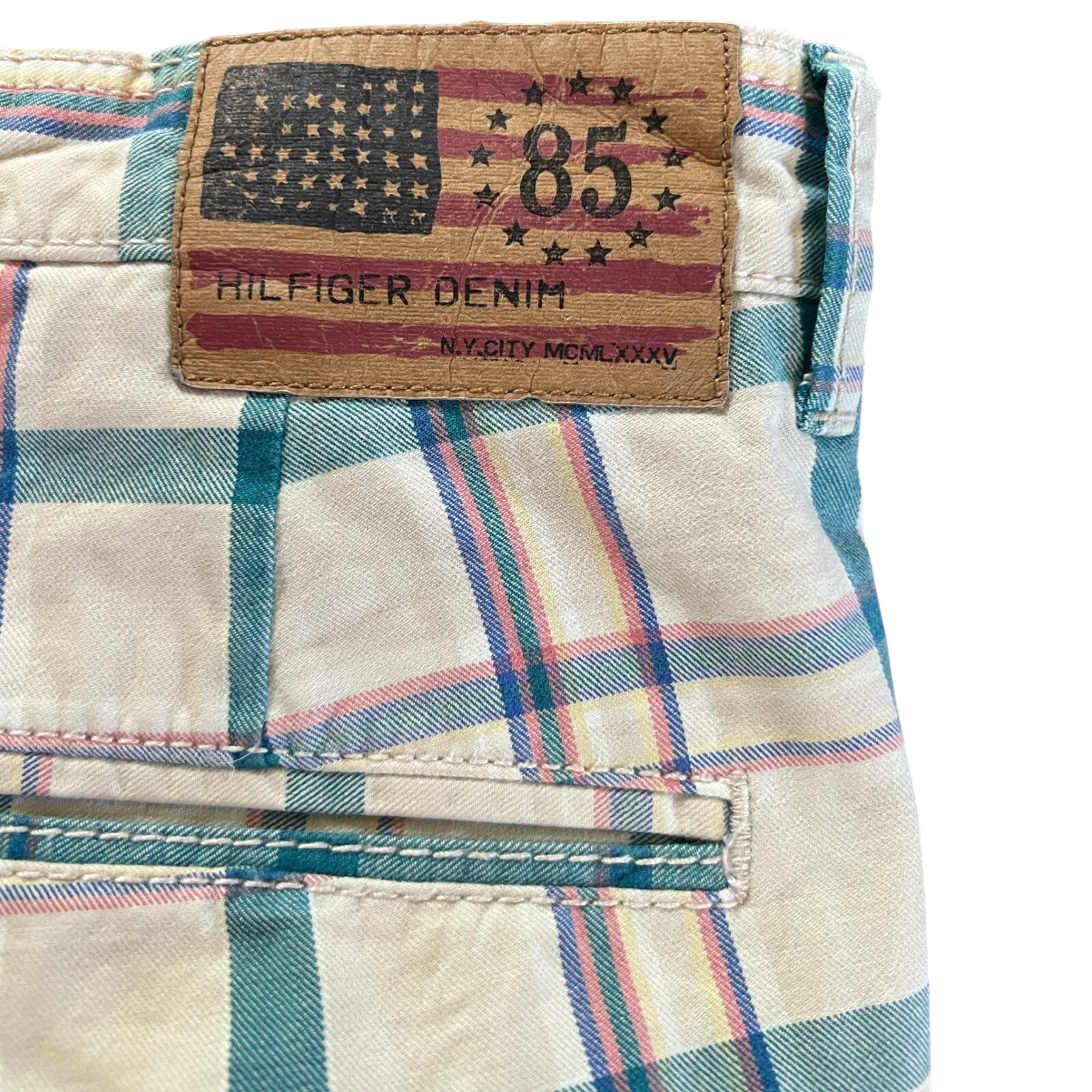Hilfiger Denim Check Cotton Shorts Size 30