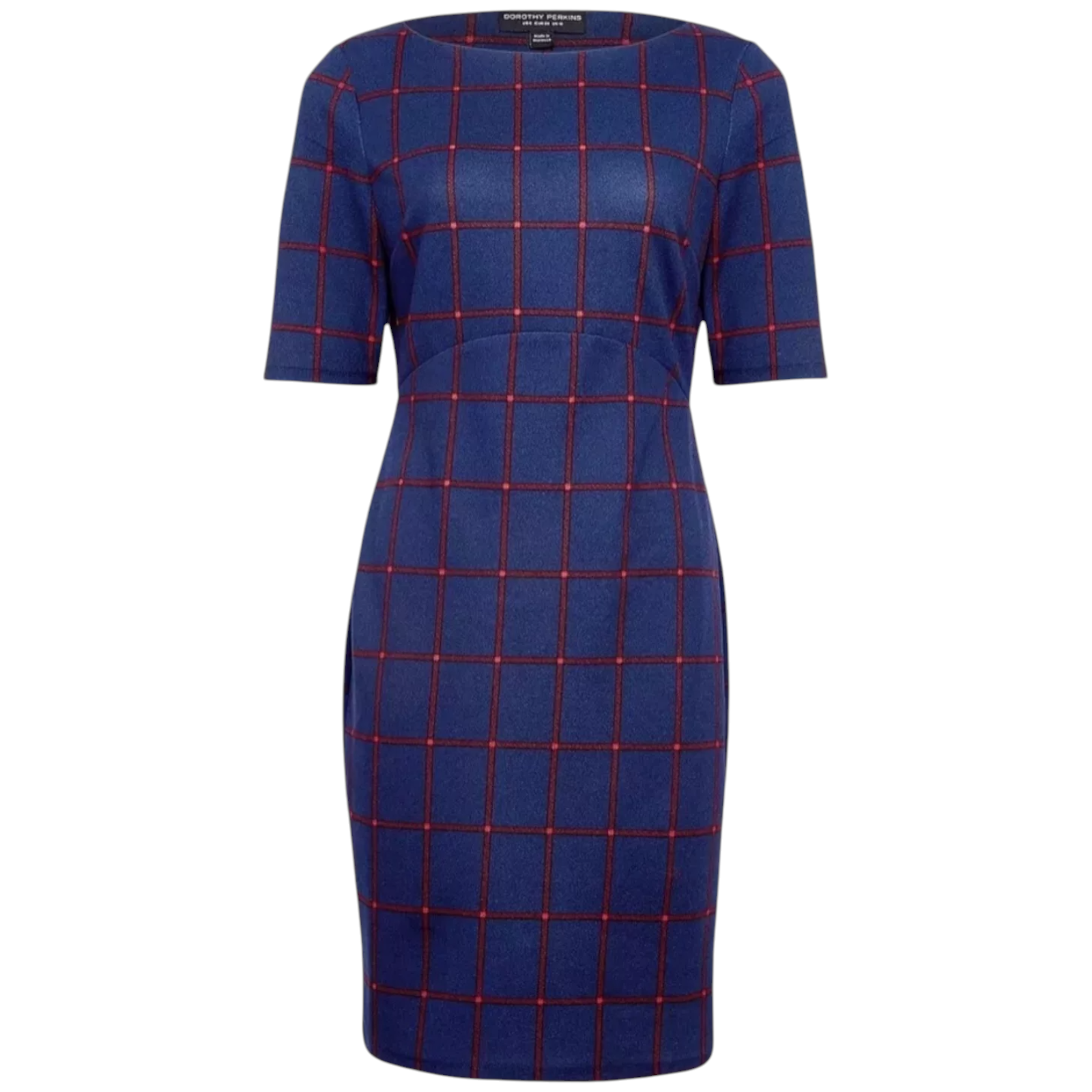 Dorothy Perkins Navy & Red Check Dress UK 10