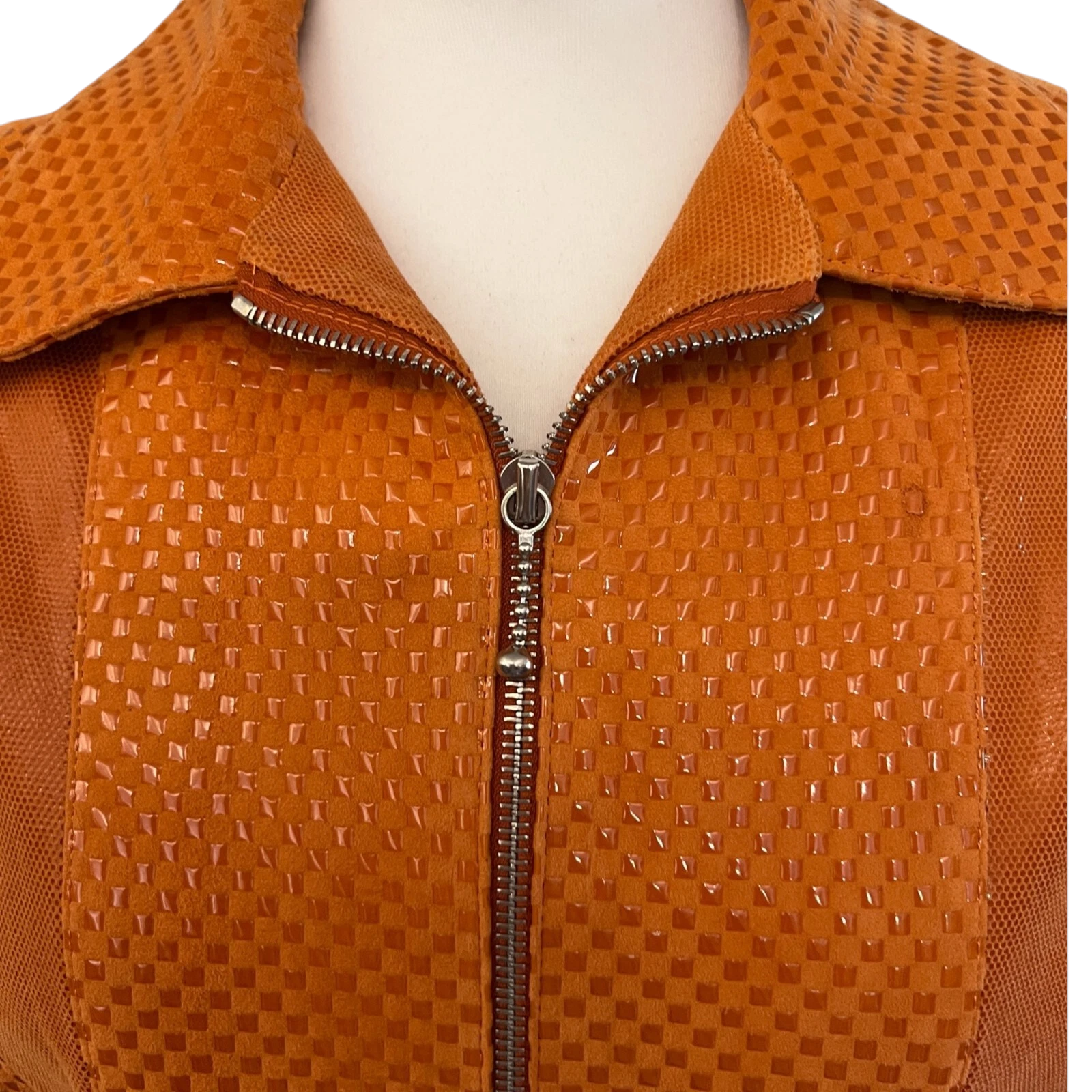 Pelz Ruppert Vintage Orange Suede Waistcoat UK 14