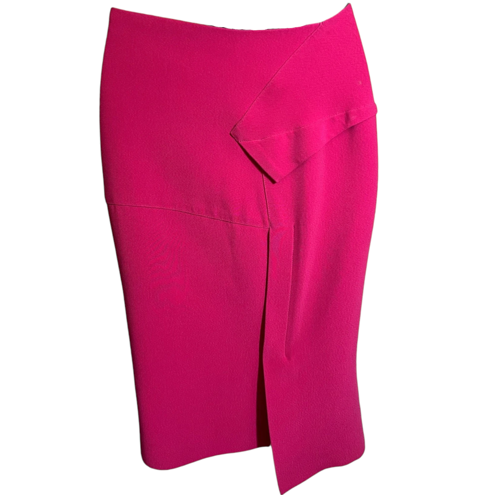 Roland Mouret Cerise Pink Tupelo Asymmetric Crepe Skirt UK 14