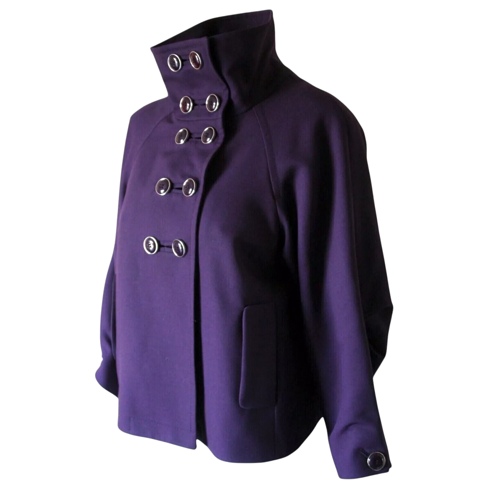 Karen Millen Purple Double Breasted Wool Jacket UK 14