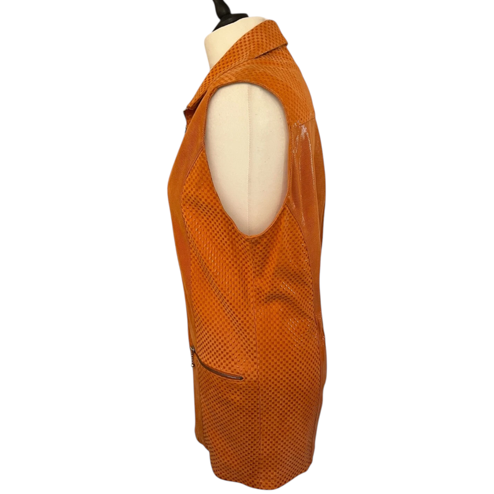 Pelz Ruppert Vintage Orange Suede Waistcoat UK 14