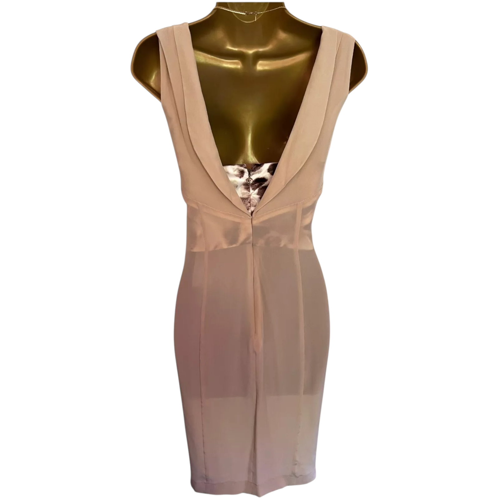 Just Cavalli Cream Silk Leopard Print Corset Dress UK 12