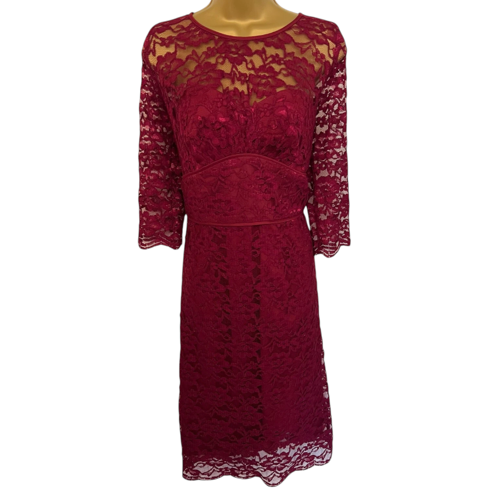 M&S Autograph Dark Red Lace UK 14