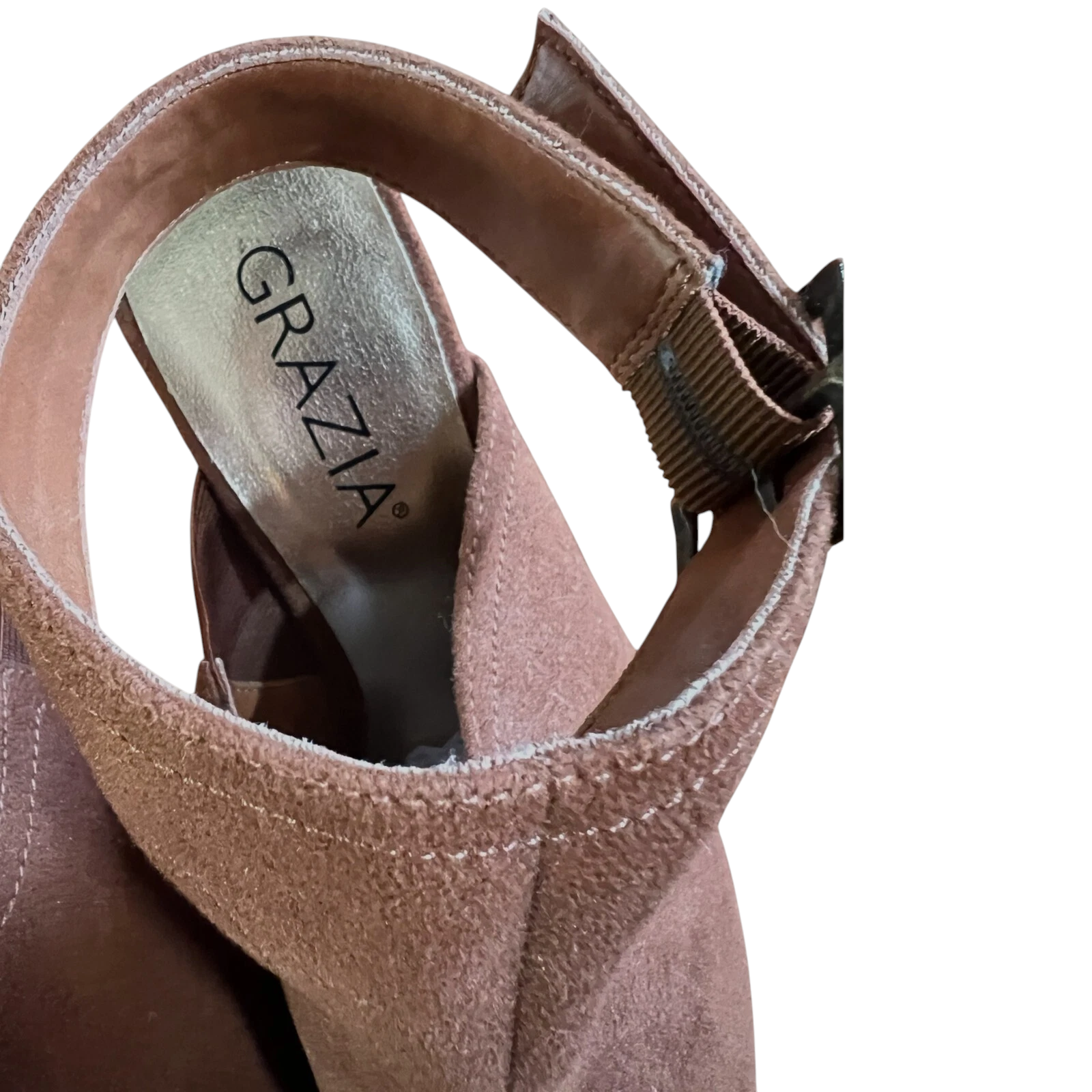 Grazia Brown Faux Suede Strappy Platform Sandals UK 6