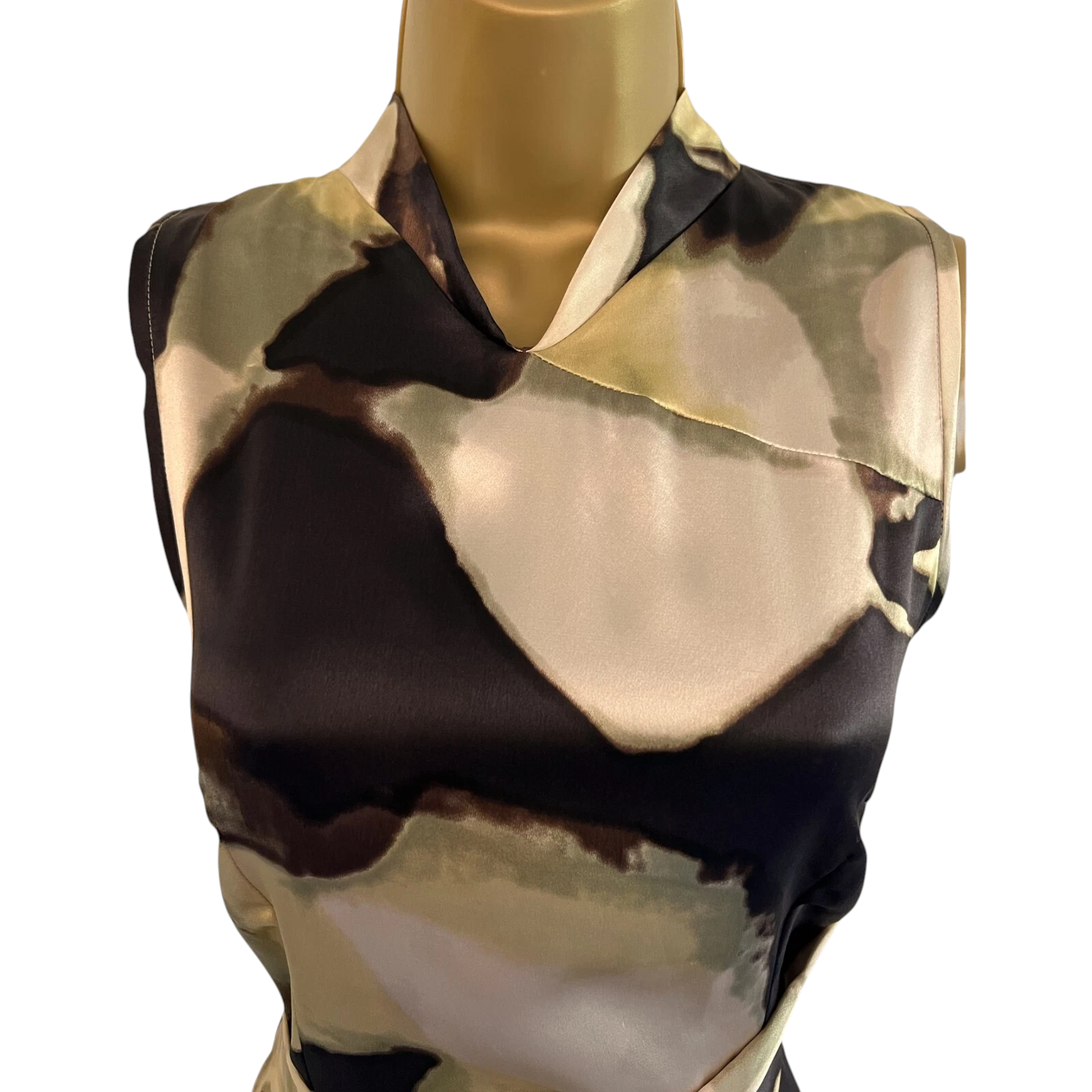 Hoss Intropia Green & Brown Silk Dress UK 10