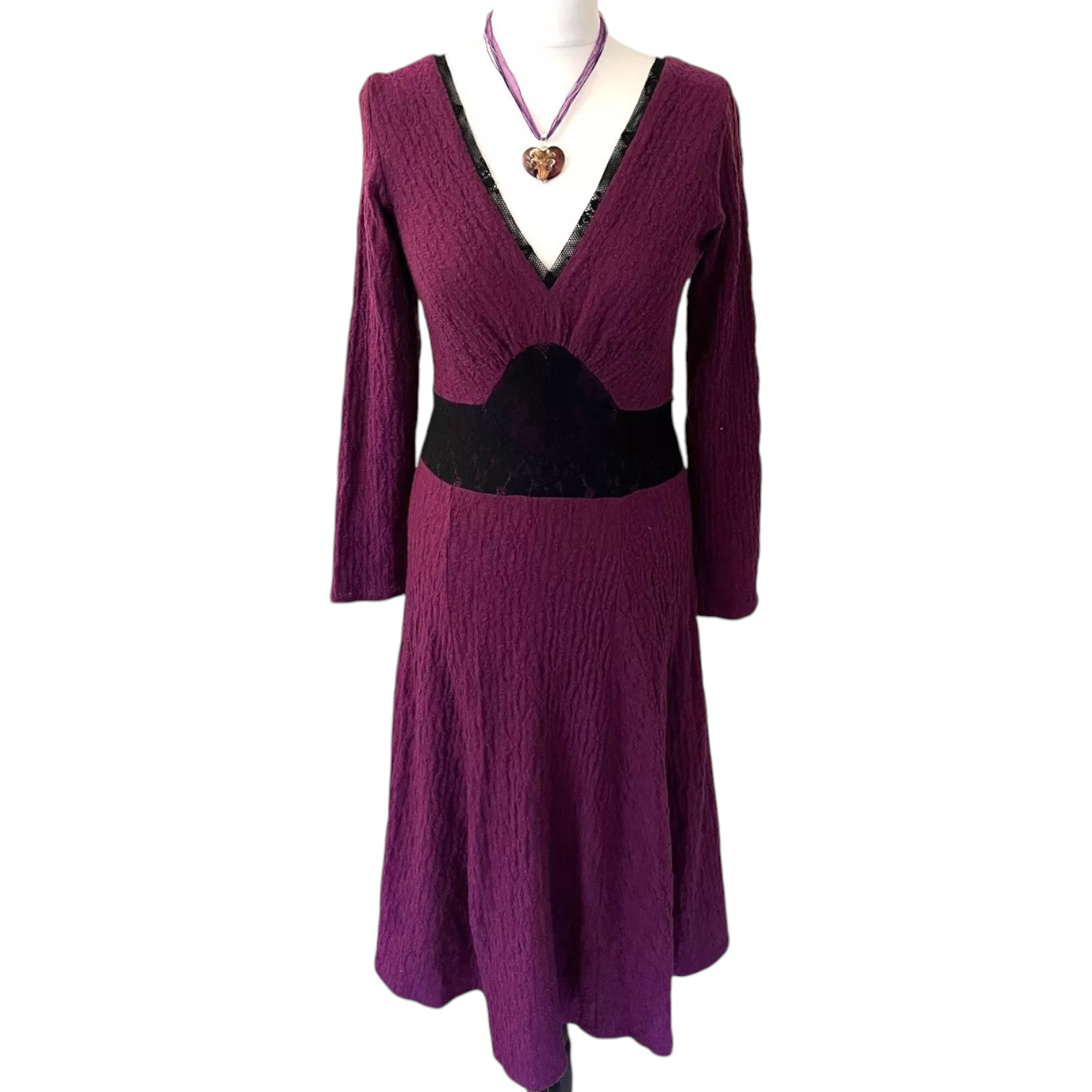 Nancy Mac Burgundy Knit Jumper Dress  UK 12