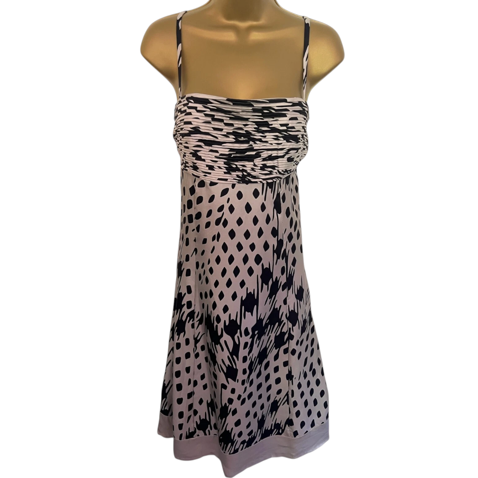 Ted Baker Cream & Black Silk Dress UK 10