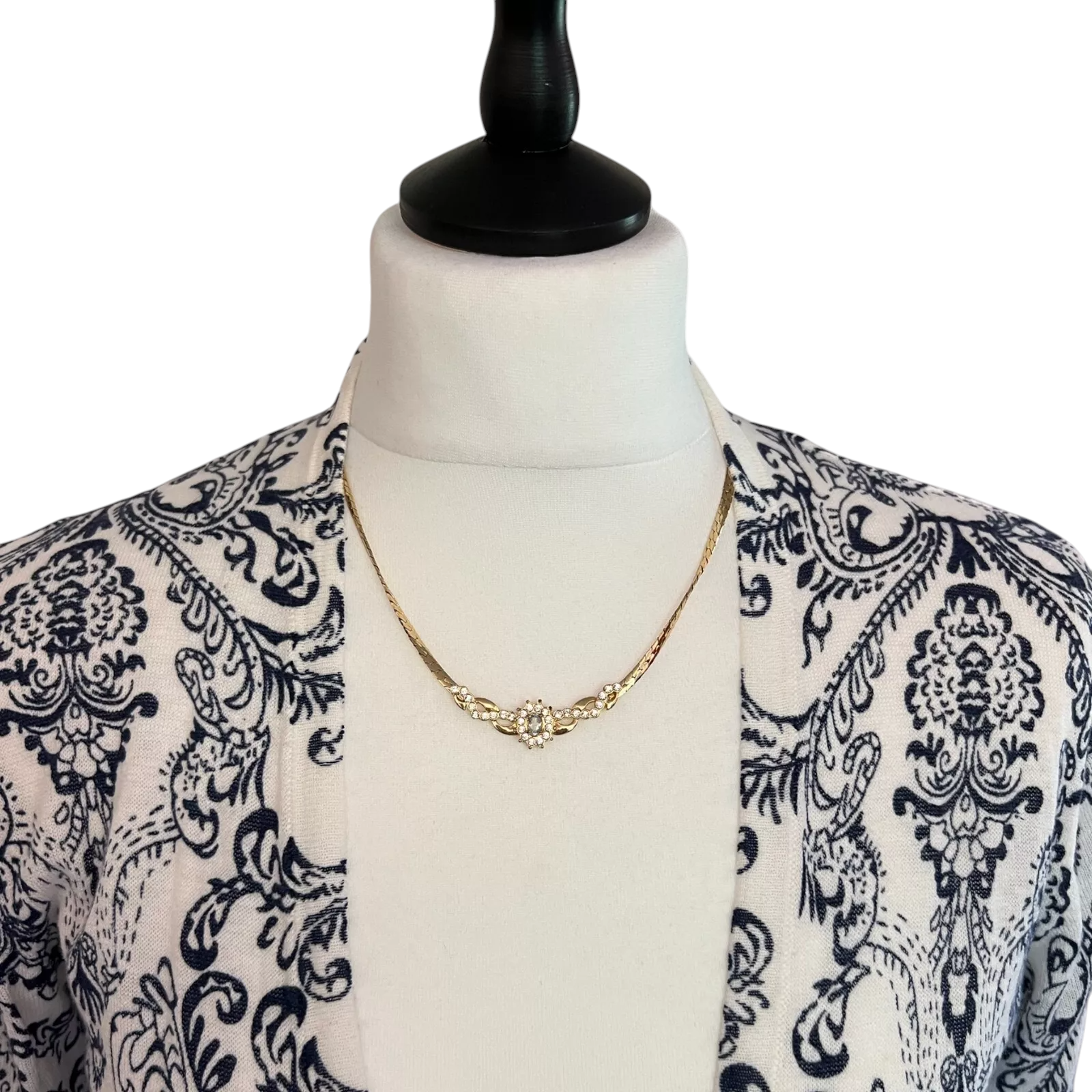 East Blue White Linen Cotton Fine Knit Cardigan UK 8/10