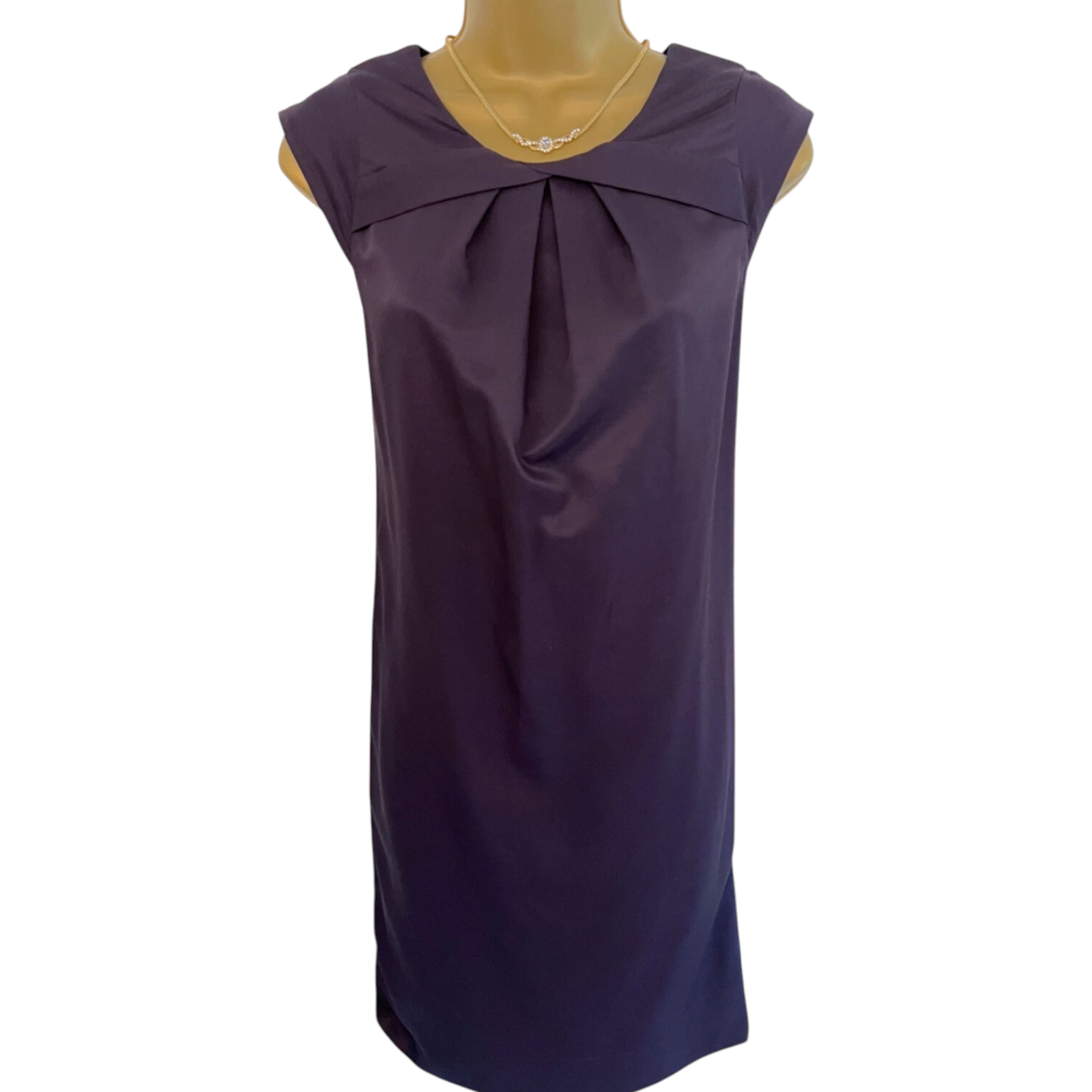 Whistles Dark Plum Wool Blend Shift Dress UK 8
