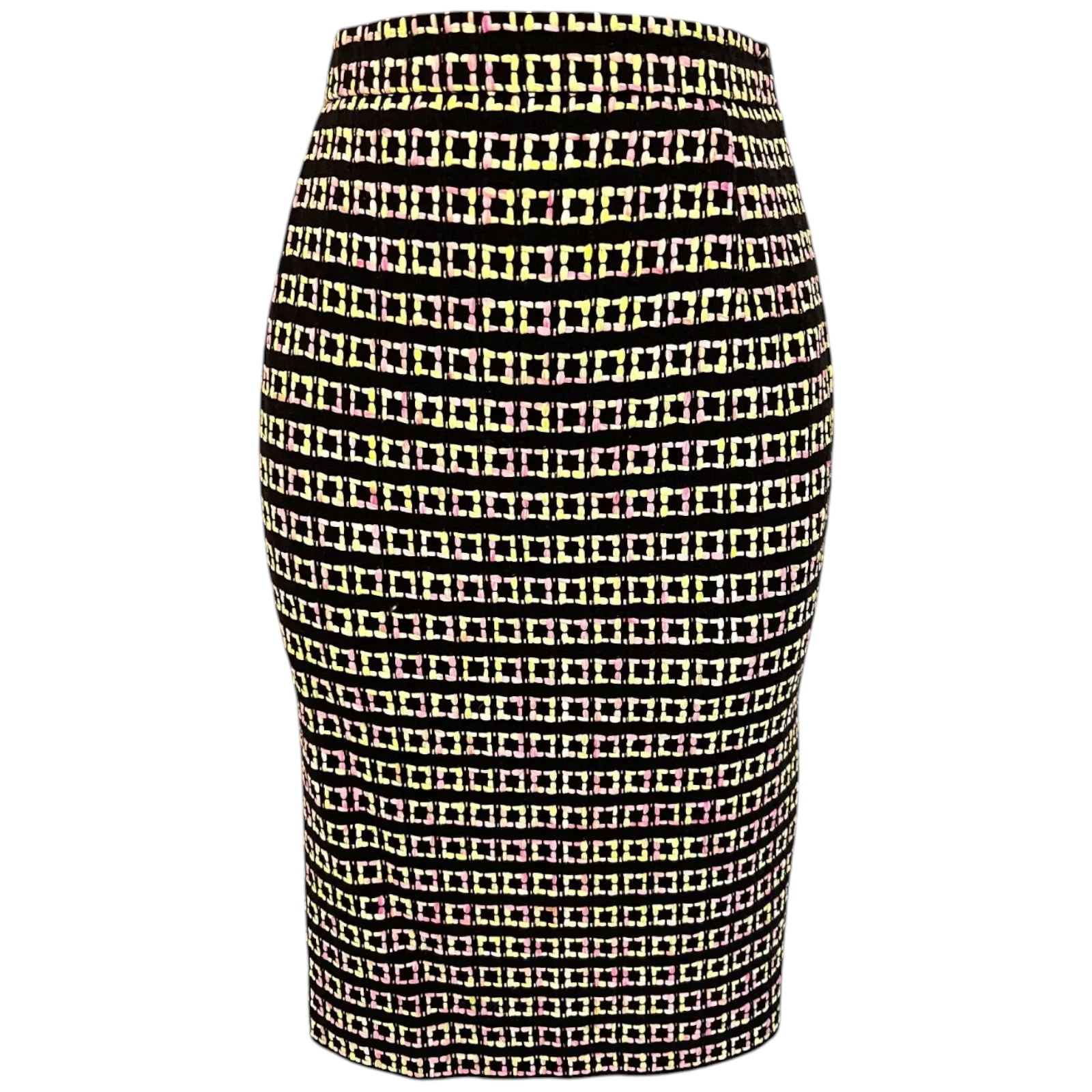 Escada Margaretha Ley Vintage Black Pastel Pencil Skirt UK 10