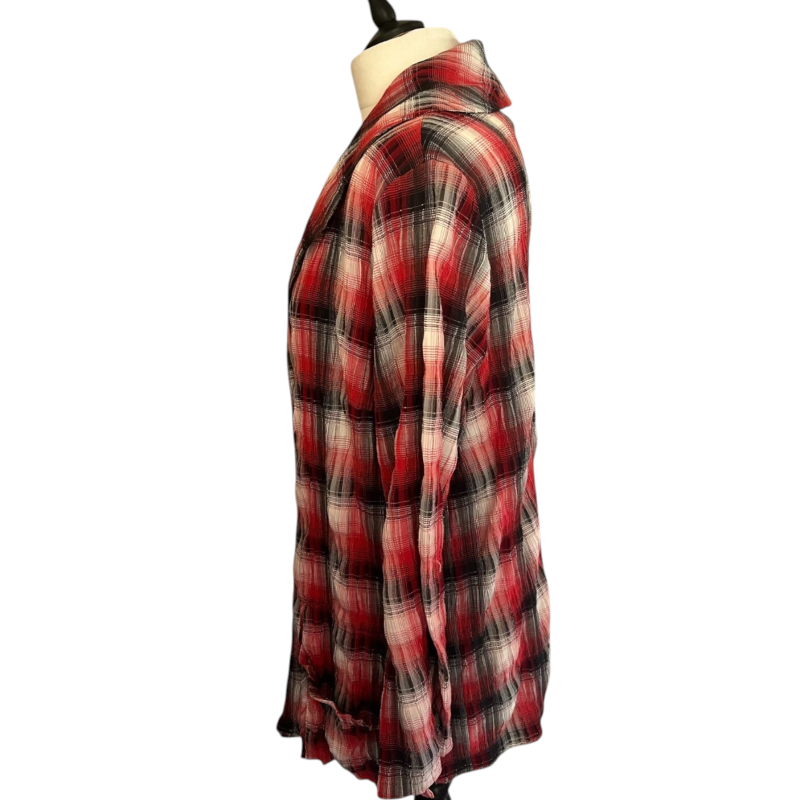 Doris Streich Red White Grey Crinkle Jacket UK 18