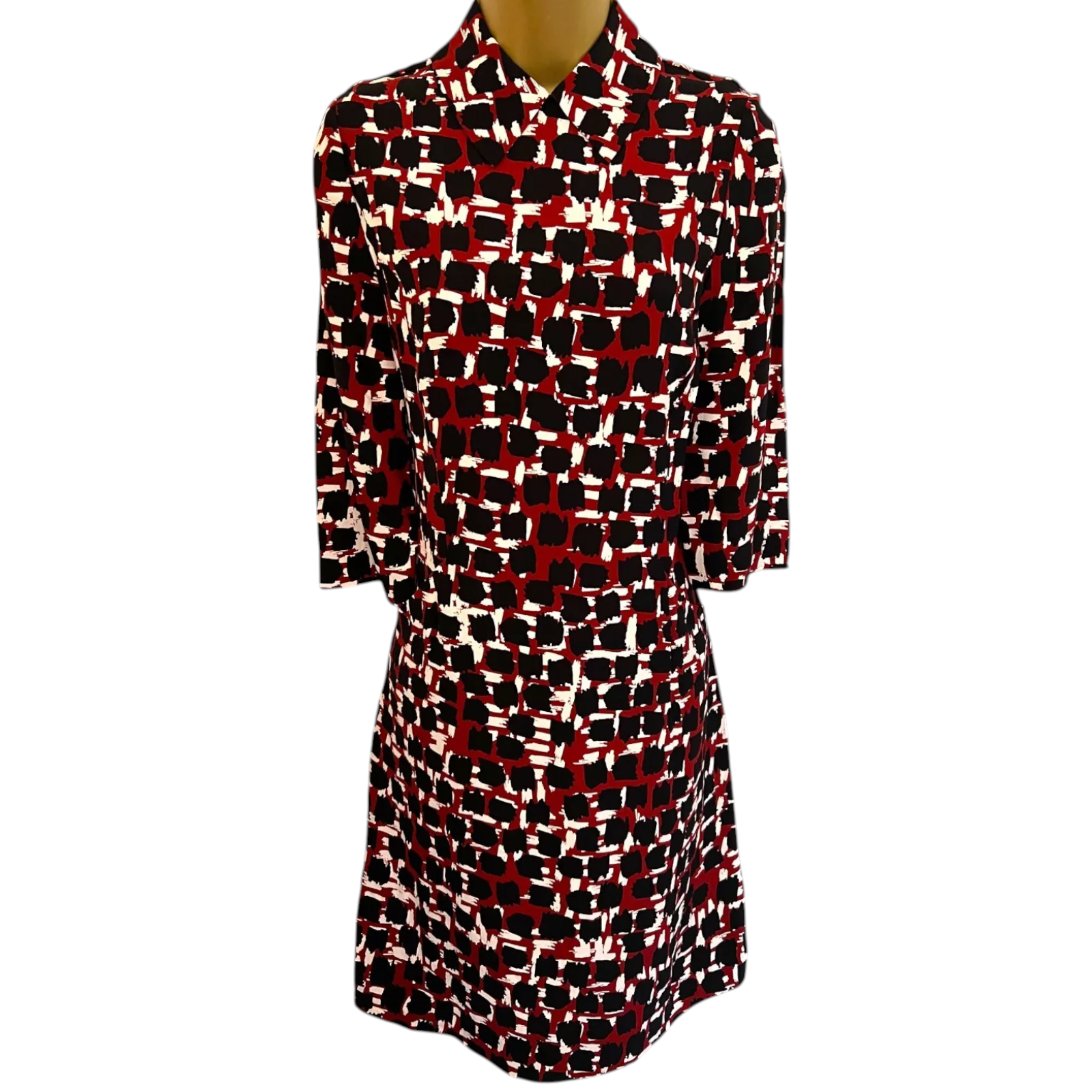 Jaeger Multi Crepe Shift Oversize Dress UK 6