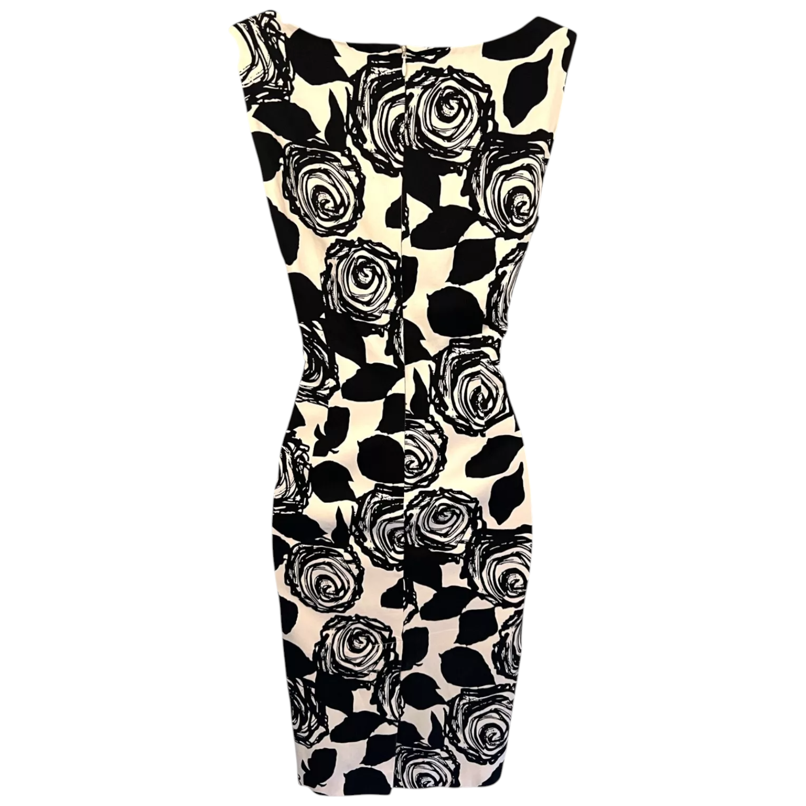 L.K. Bennett Black & Ivory Cotton Sleeveless Dress UK 8