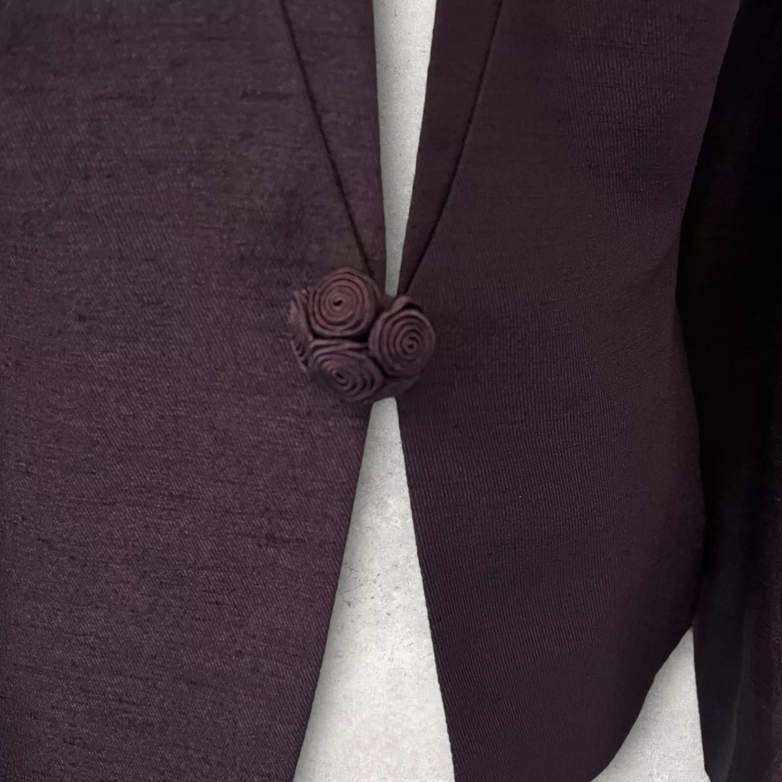 Jacques Vert Deep Plum Collarless Jacket UK 12