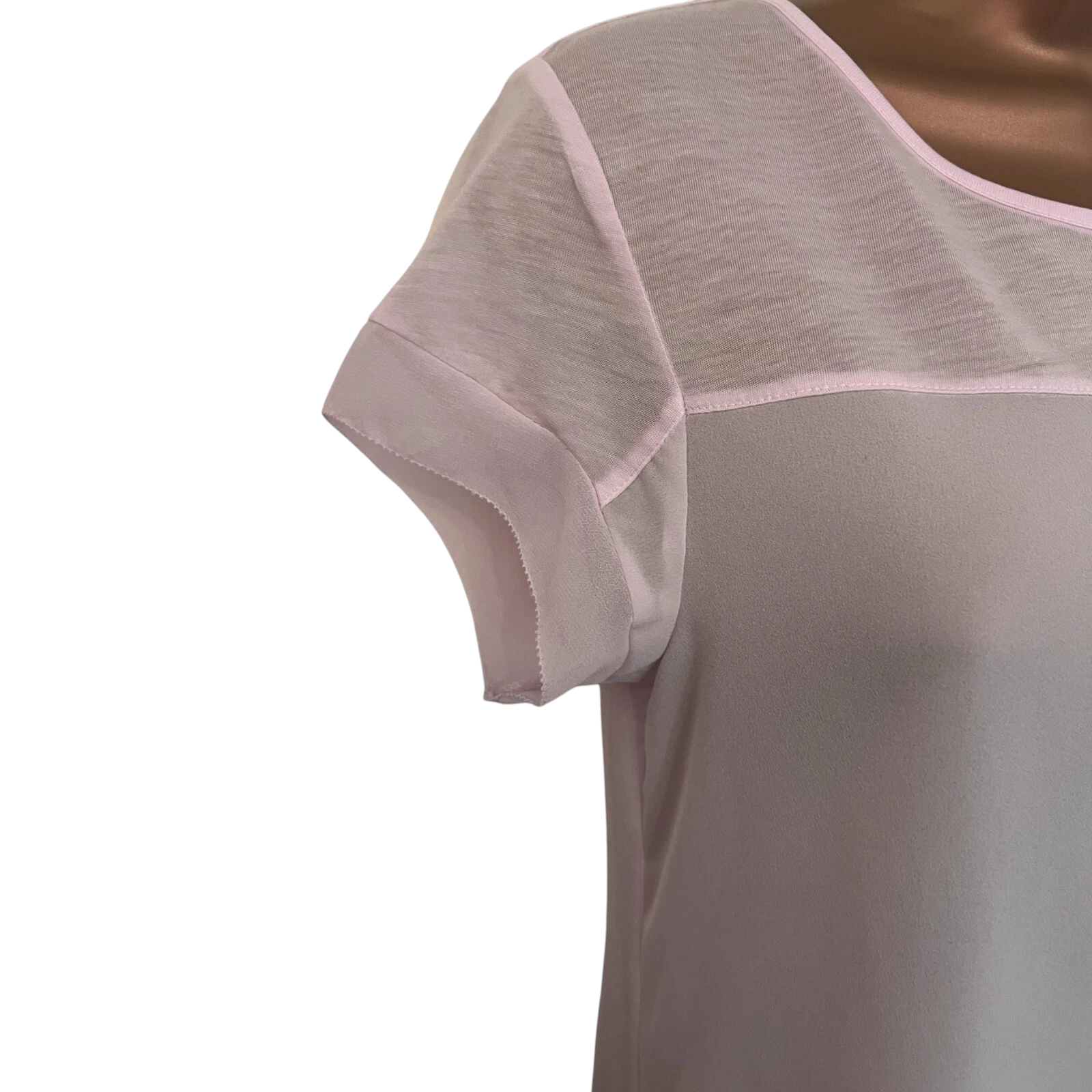 French Connection Pale Pink Cap Sleeve Top UK 8