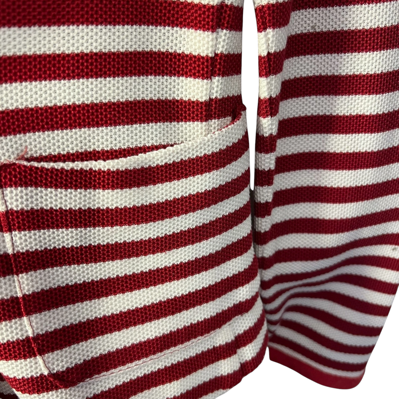Marella Red & White Striped Cotton Linen Knit Jacket UK 14