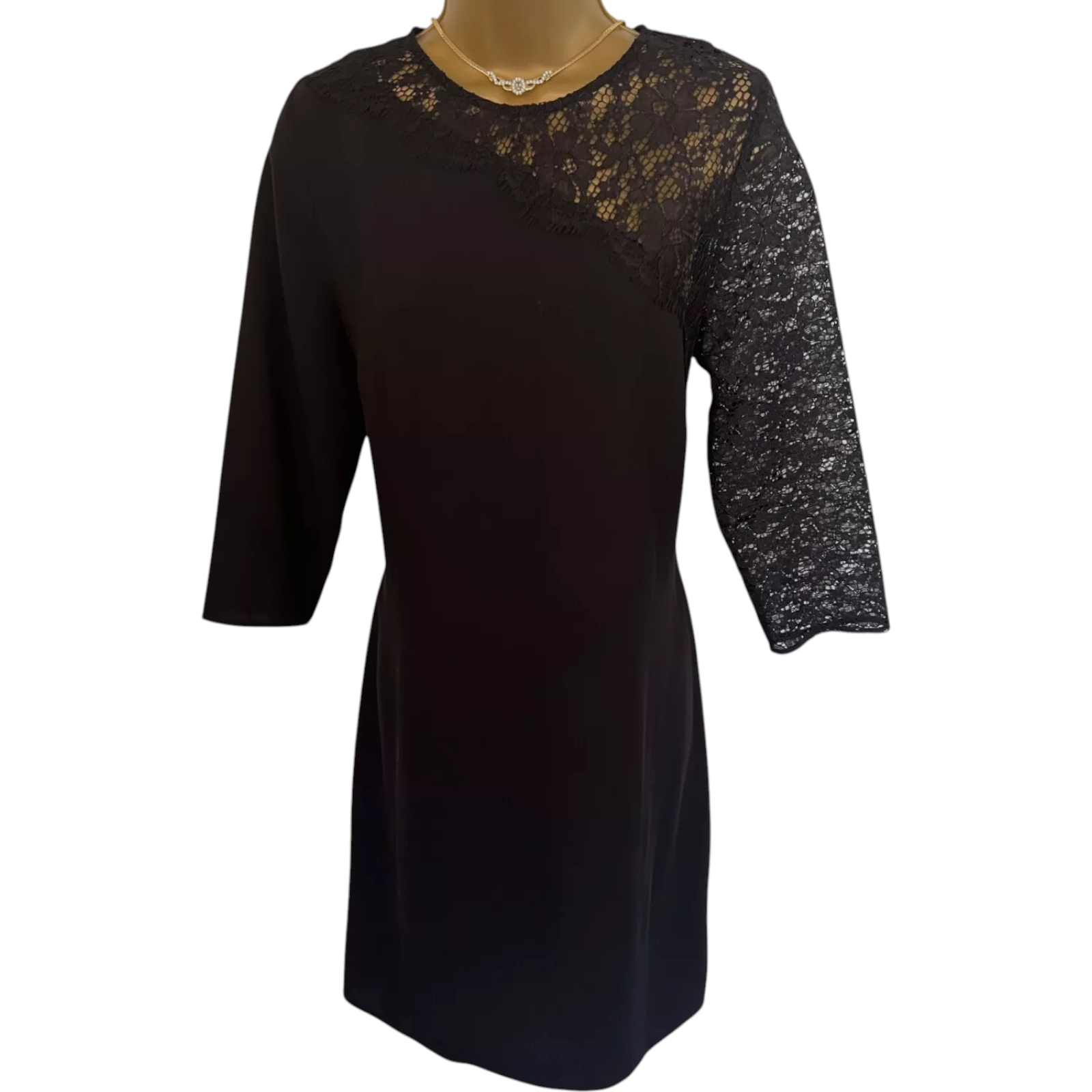 Dorothy Perkins Black Lace Detail Dress UK 12