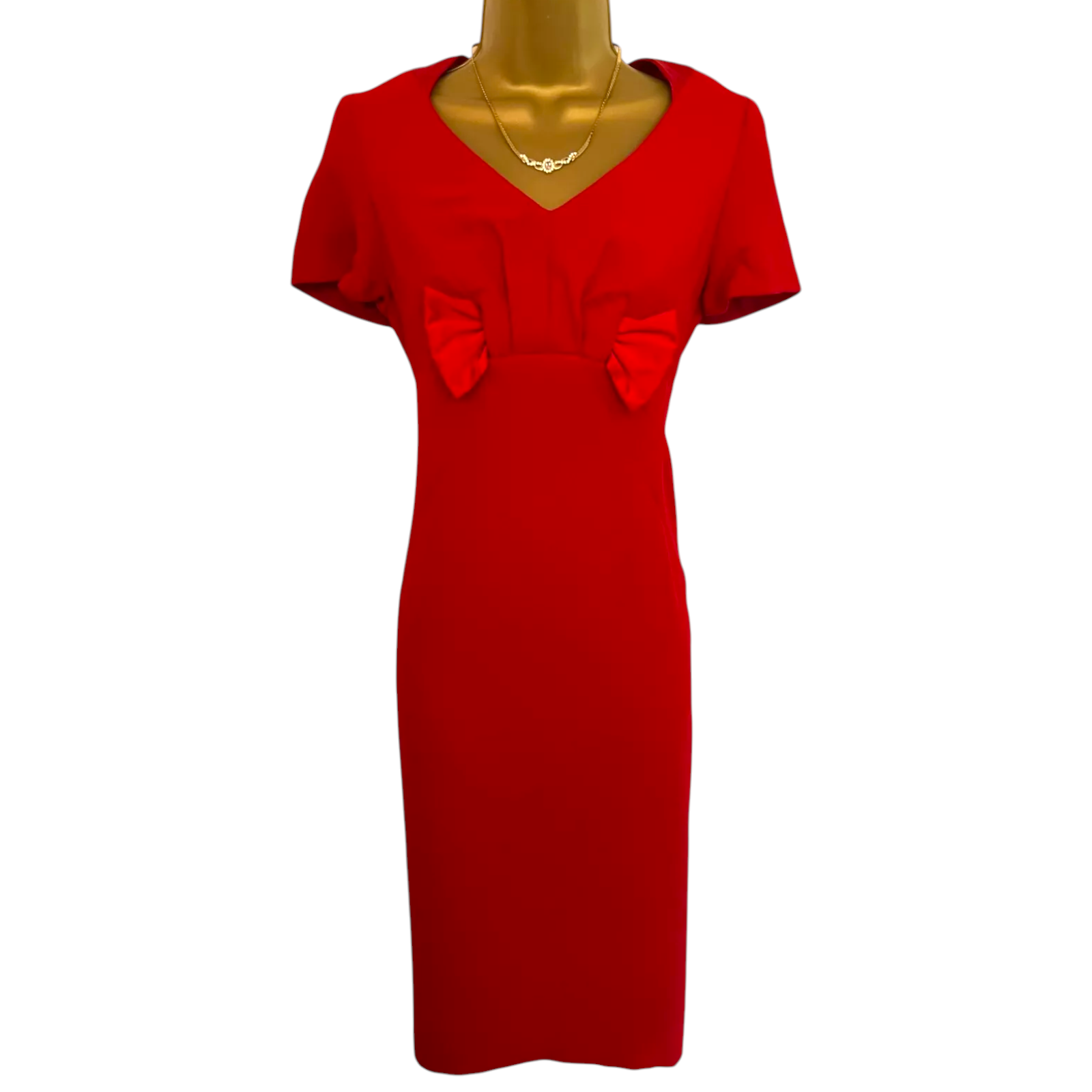 Tapestry International Red Crepe Bow Dress UK 12