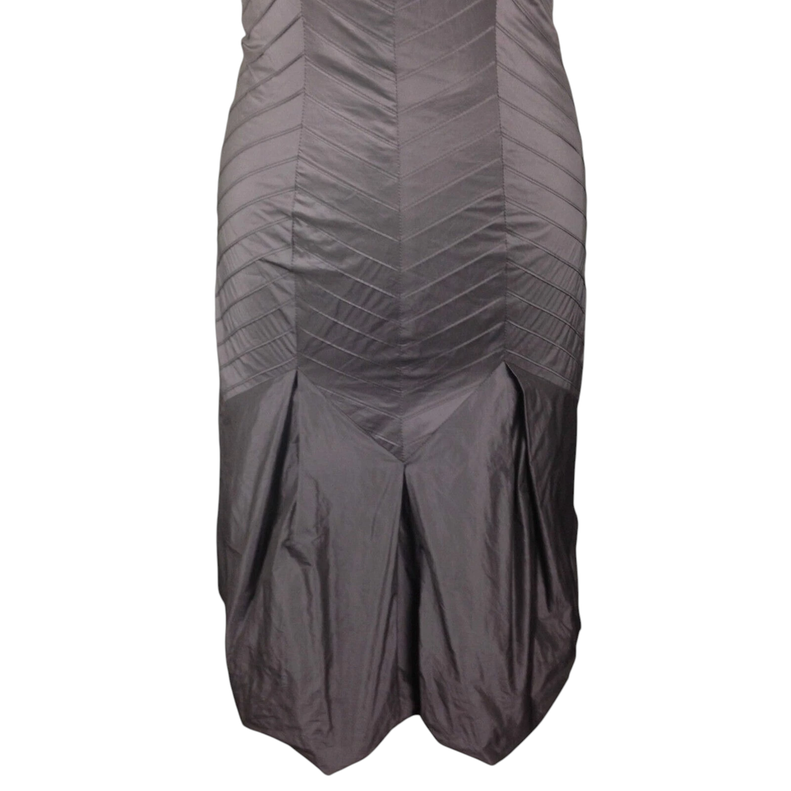 Karen Millen Brown Taffeta Bubble Hem Dress UK 8