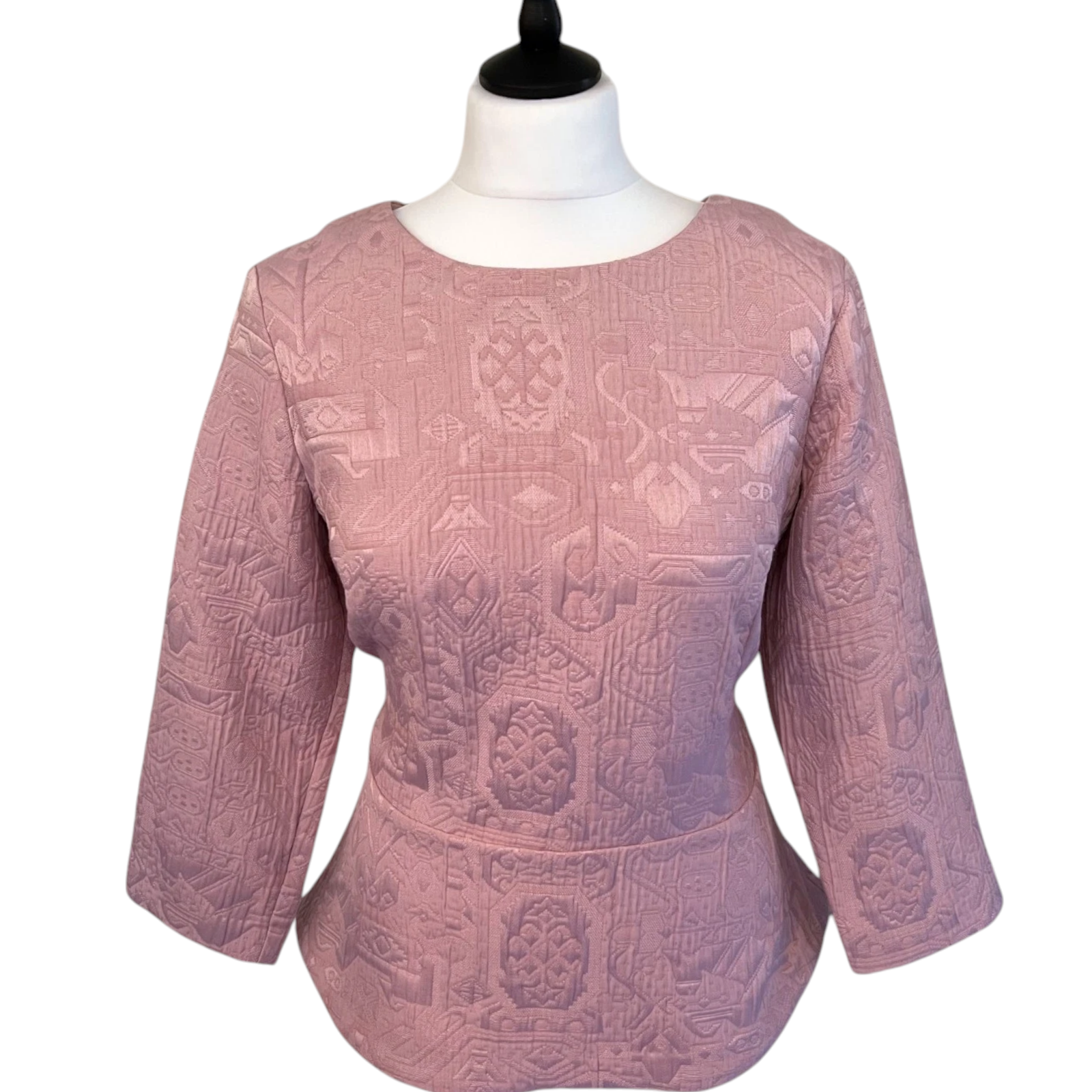 Part Two Pink Textured Peplum Top  UK 12