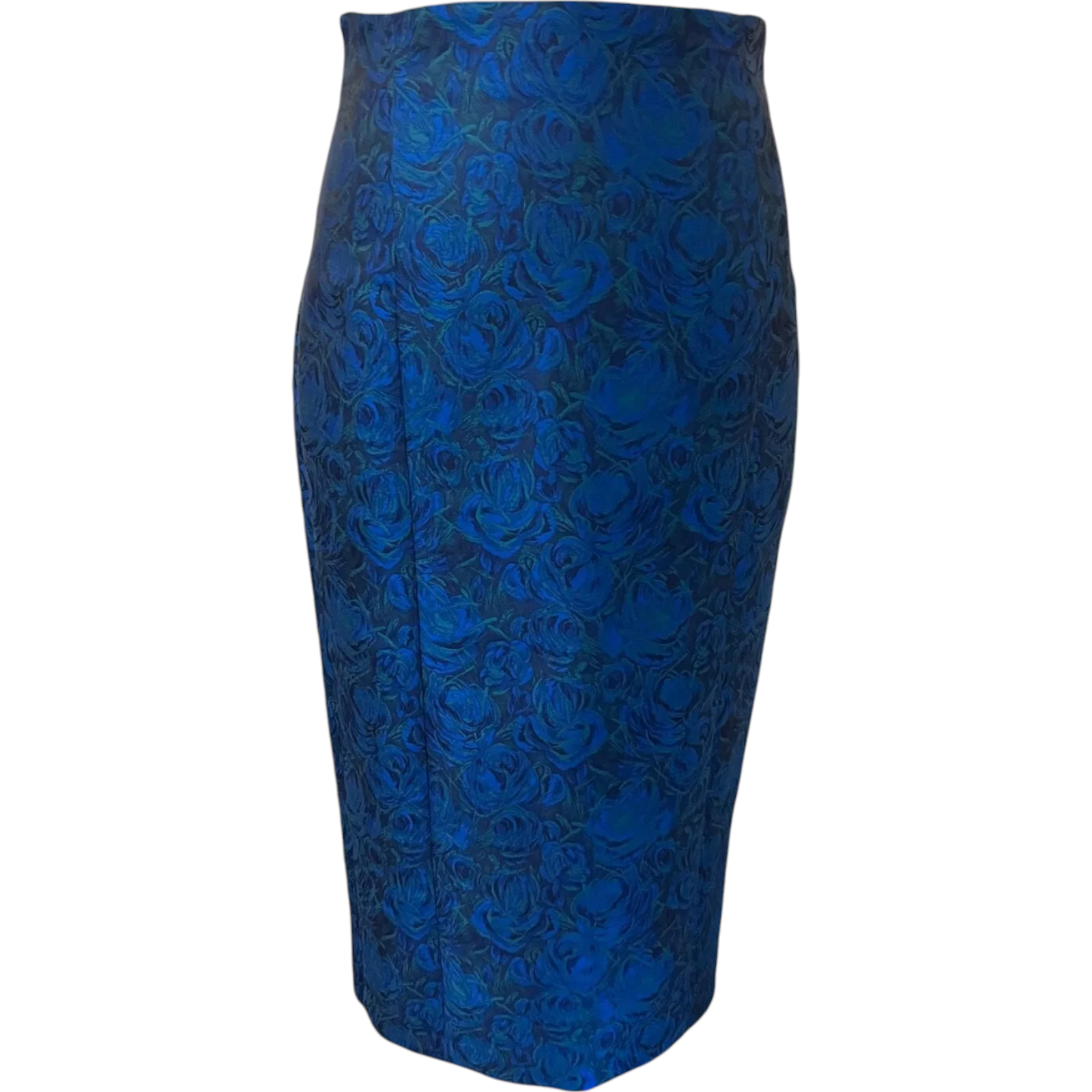 L.K. Bennett Blue Green Jacquard Skirt UK 8