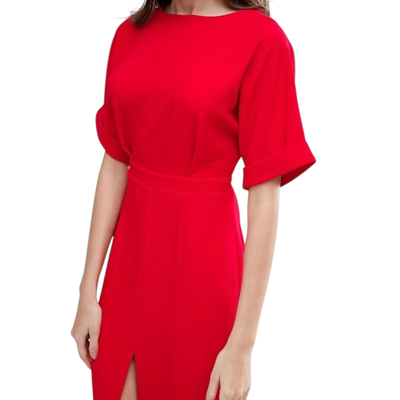 Asos Coral Crepe V Back Dress UK 12