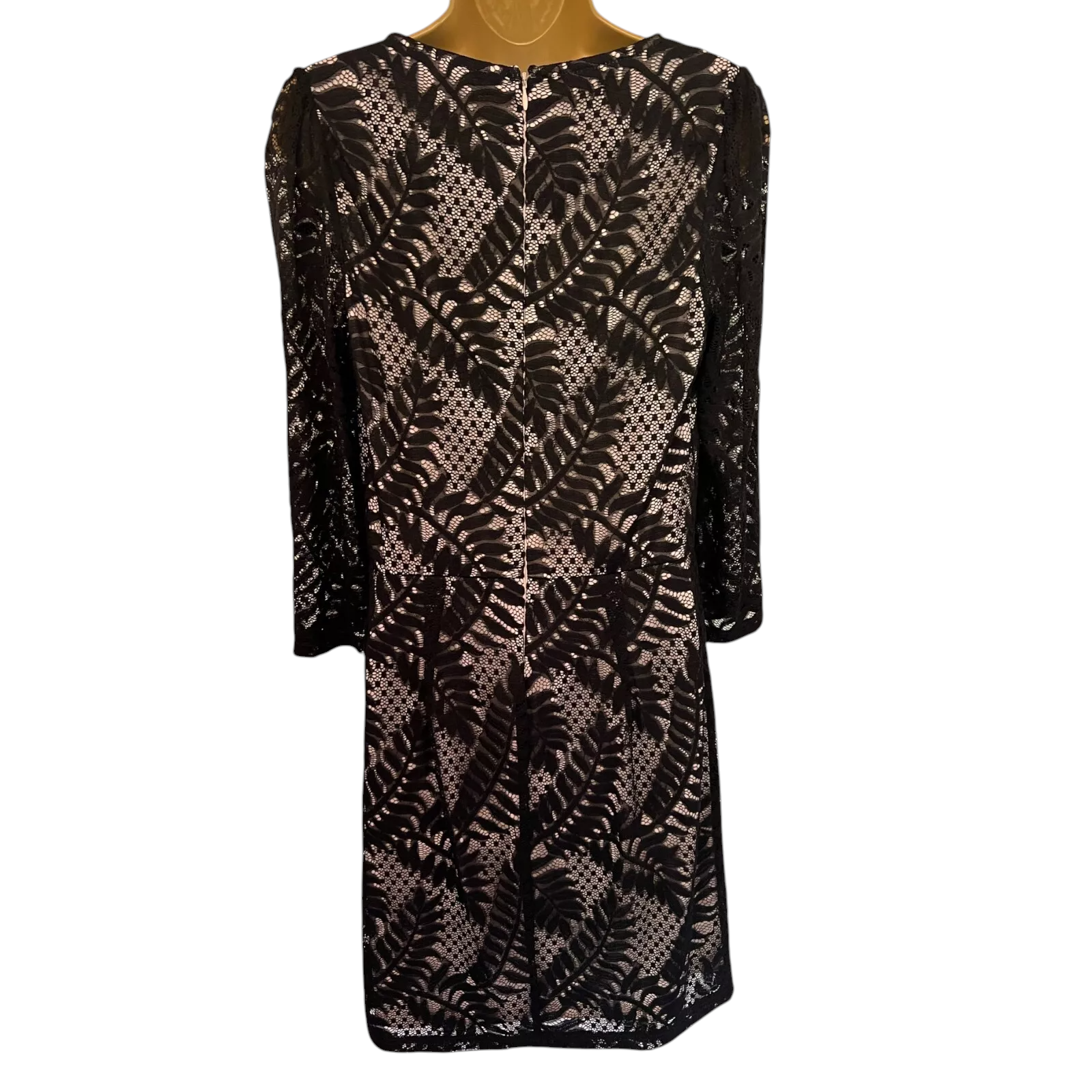 Dorothy Perkins Black Lace Overlay Dress UK 12 Tall