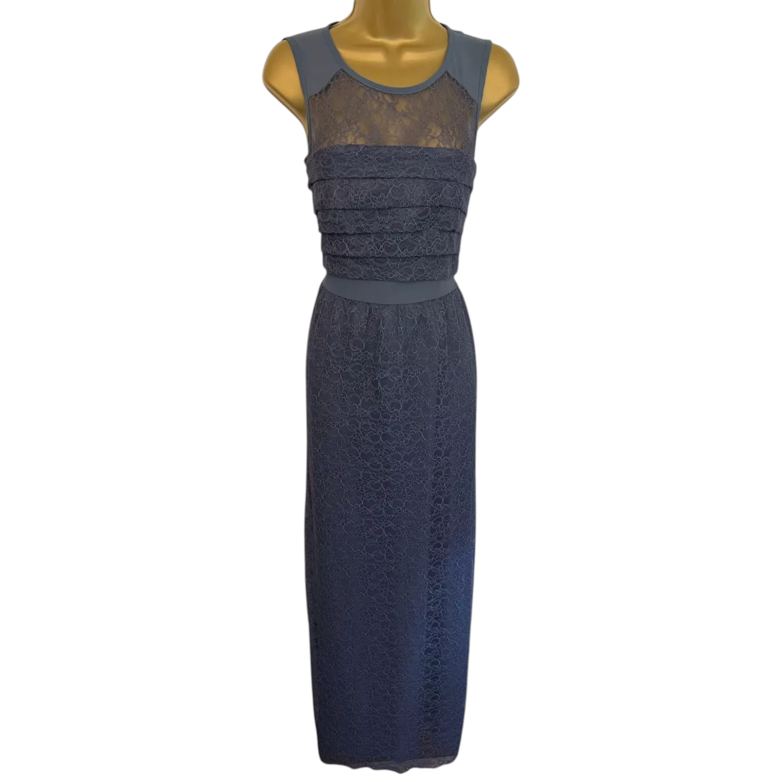 Whistles Narcisse Petrol Blue Lace Maxi Dress UK 10