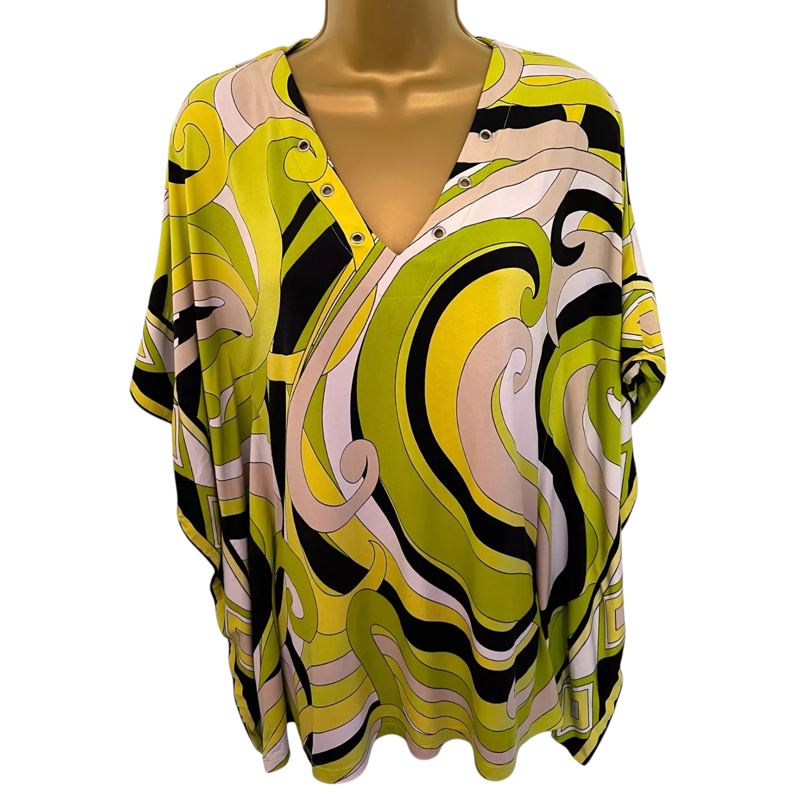 Michael Kors Silky Lime Multicoloured Top UK 8