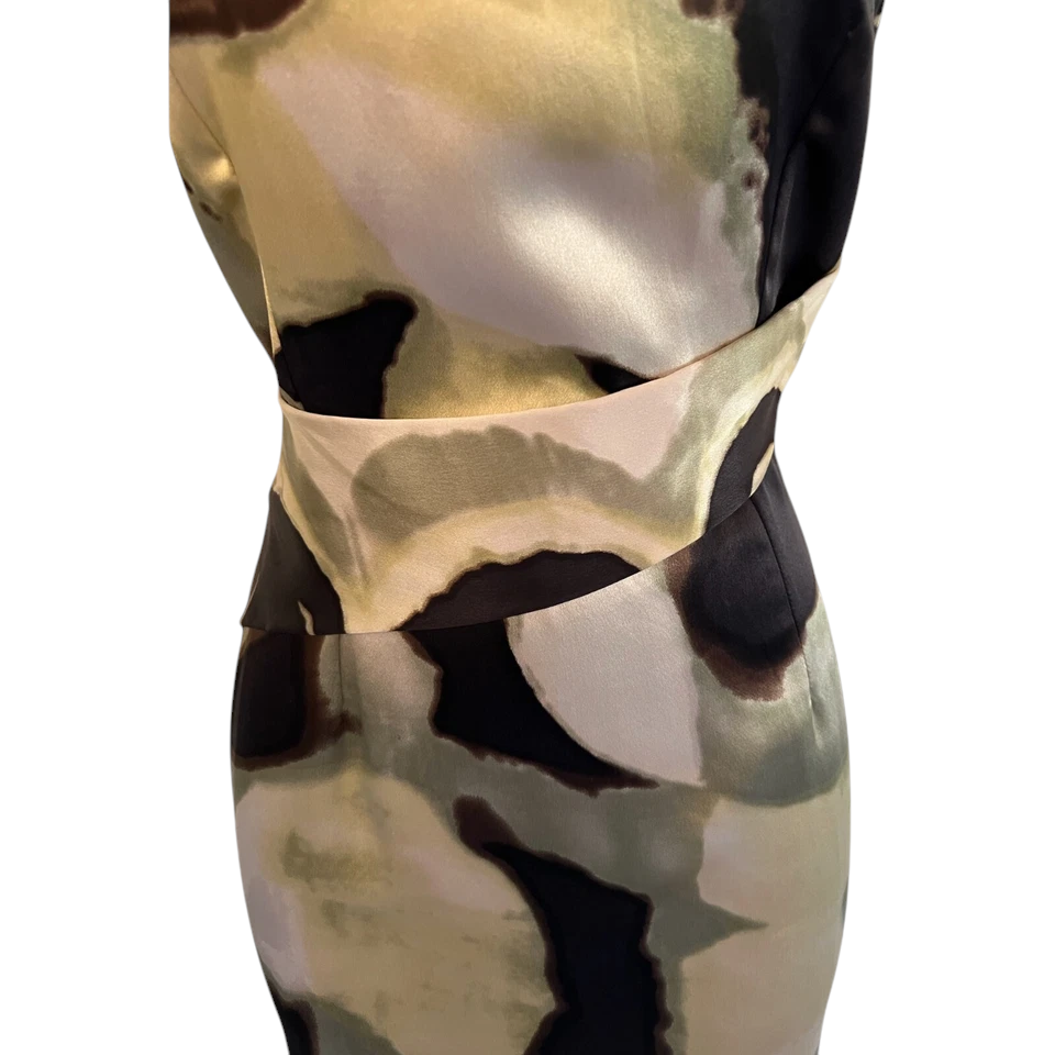 Hoss Intropia Green & Brown Silk Dress UK 10