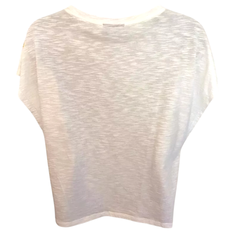 Topshop White & Yellow Embroidered Top  UK 10