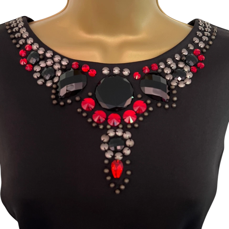 Diamond by Julien Macdonald Black Peplum Dress UK 14