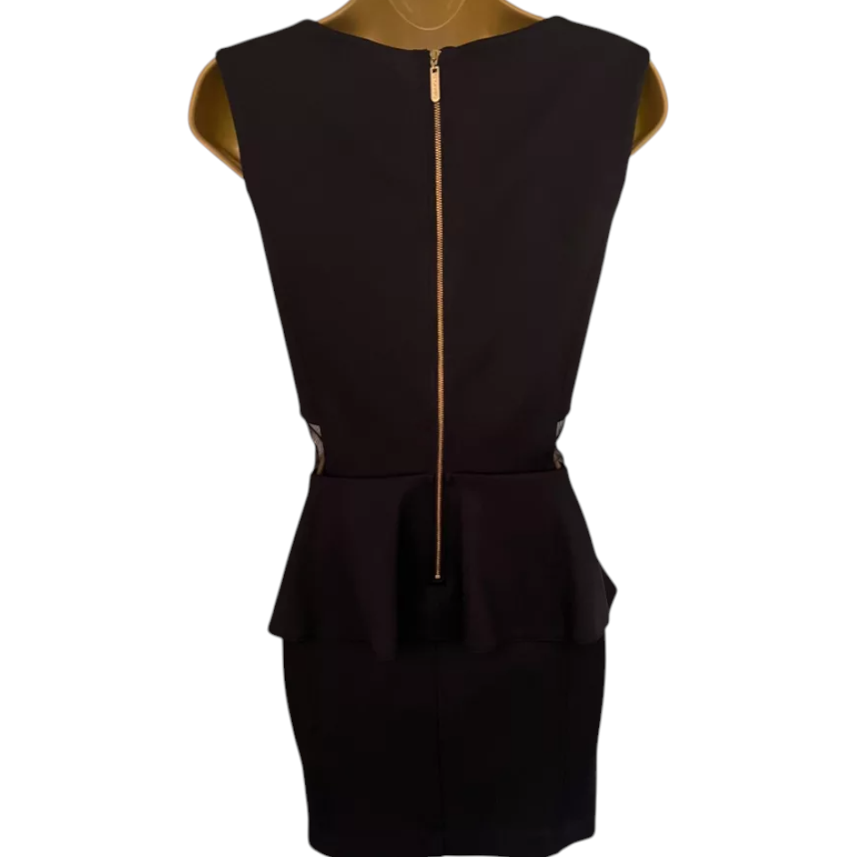 Diamond by Julien Macdonald Black Peplum Dress UK 14