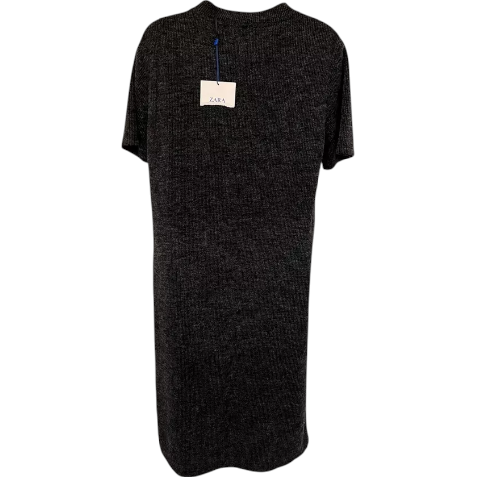 Zara Charcoal Grey Knit Jumper Dress UK 10