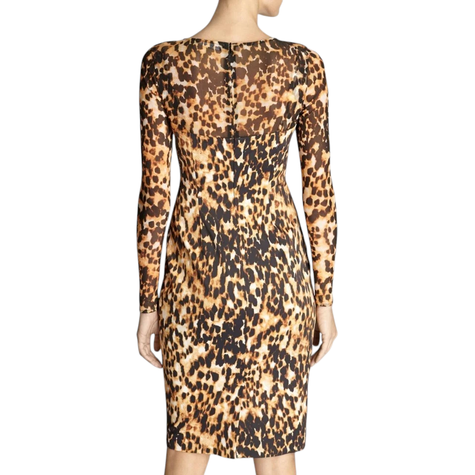 Karen Millen Brown & Tan Leopard Bodycon UK 12